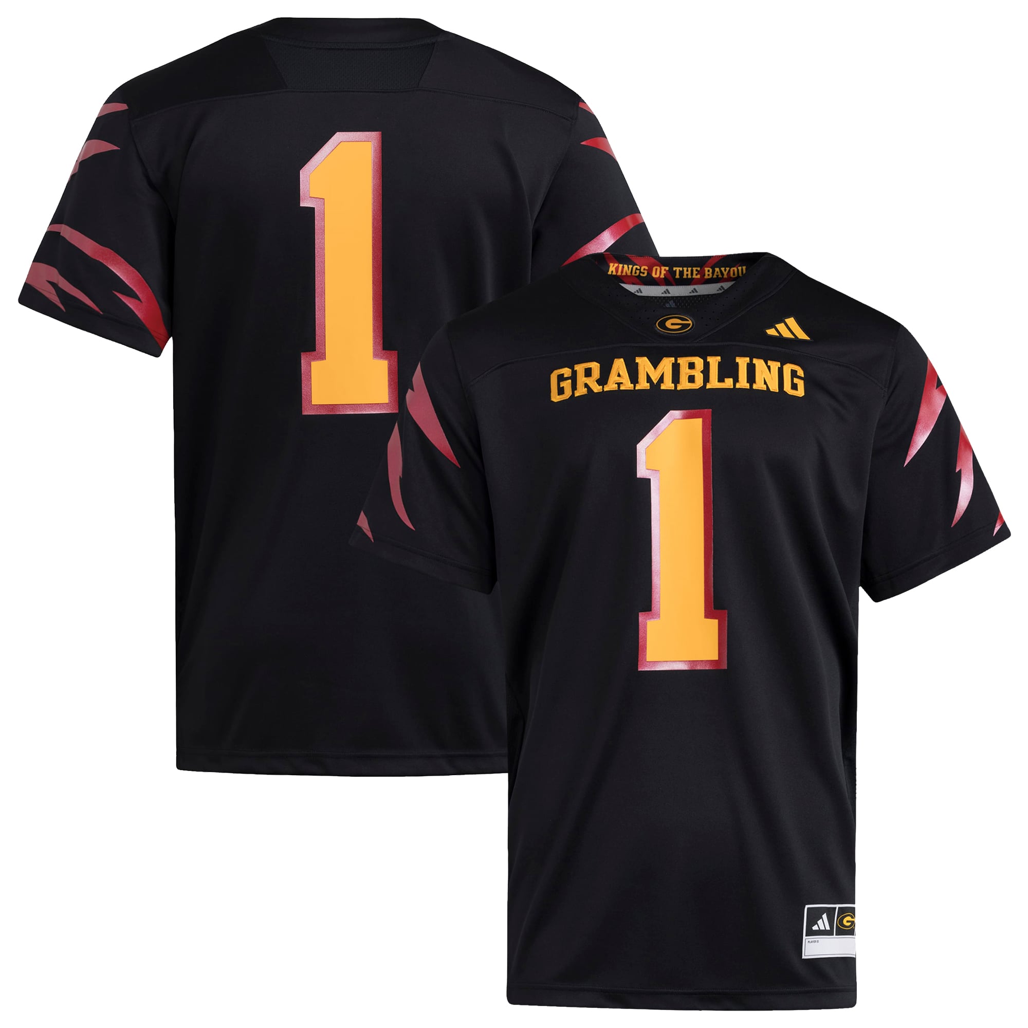 Grambling Tigers Strategy Jersey Black - front and back view