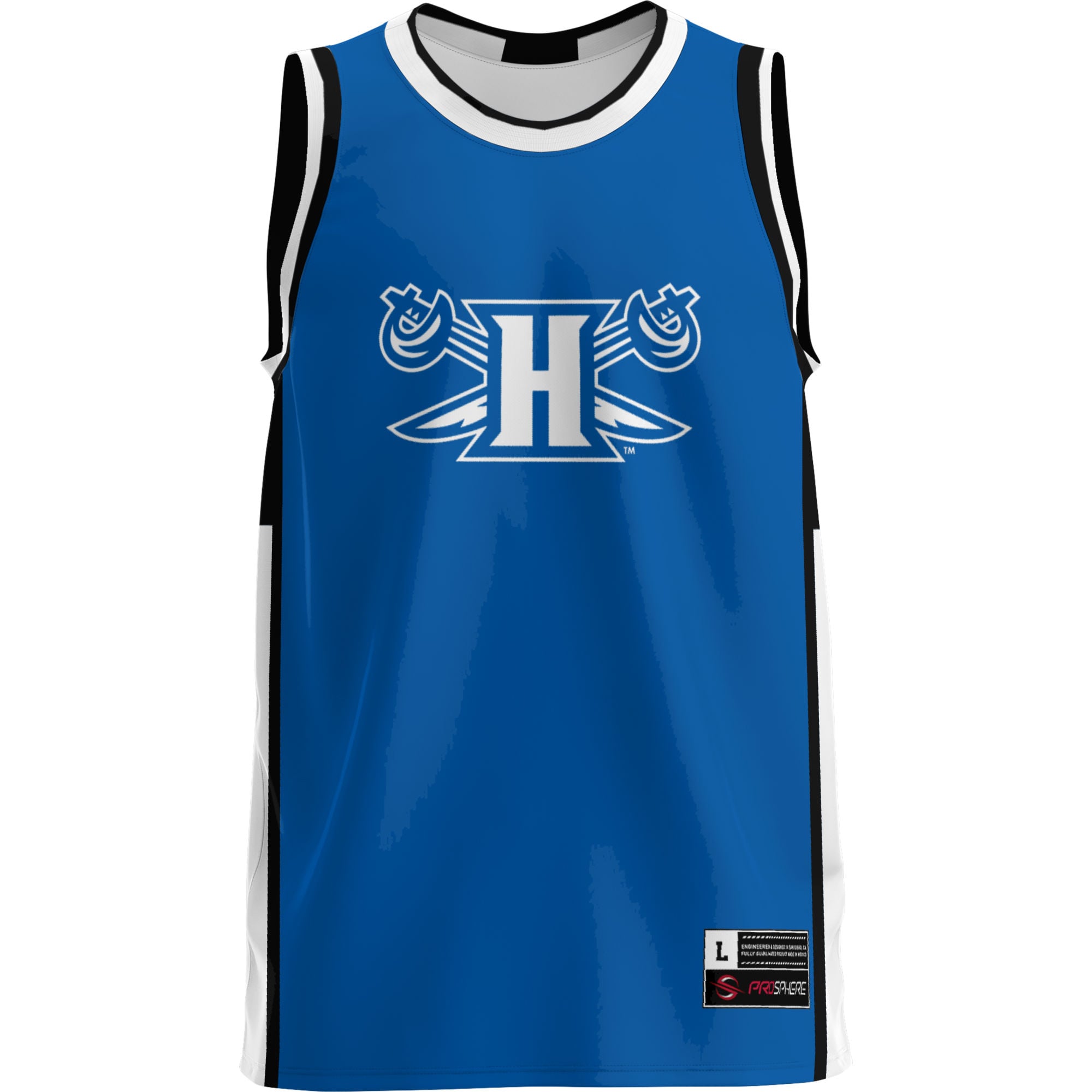 Hampton Pirates Lightweight Basketball Jersey Blue - front view