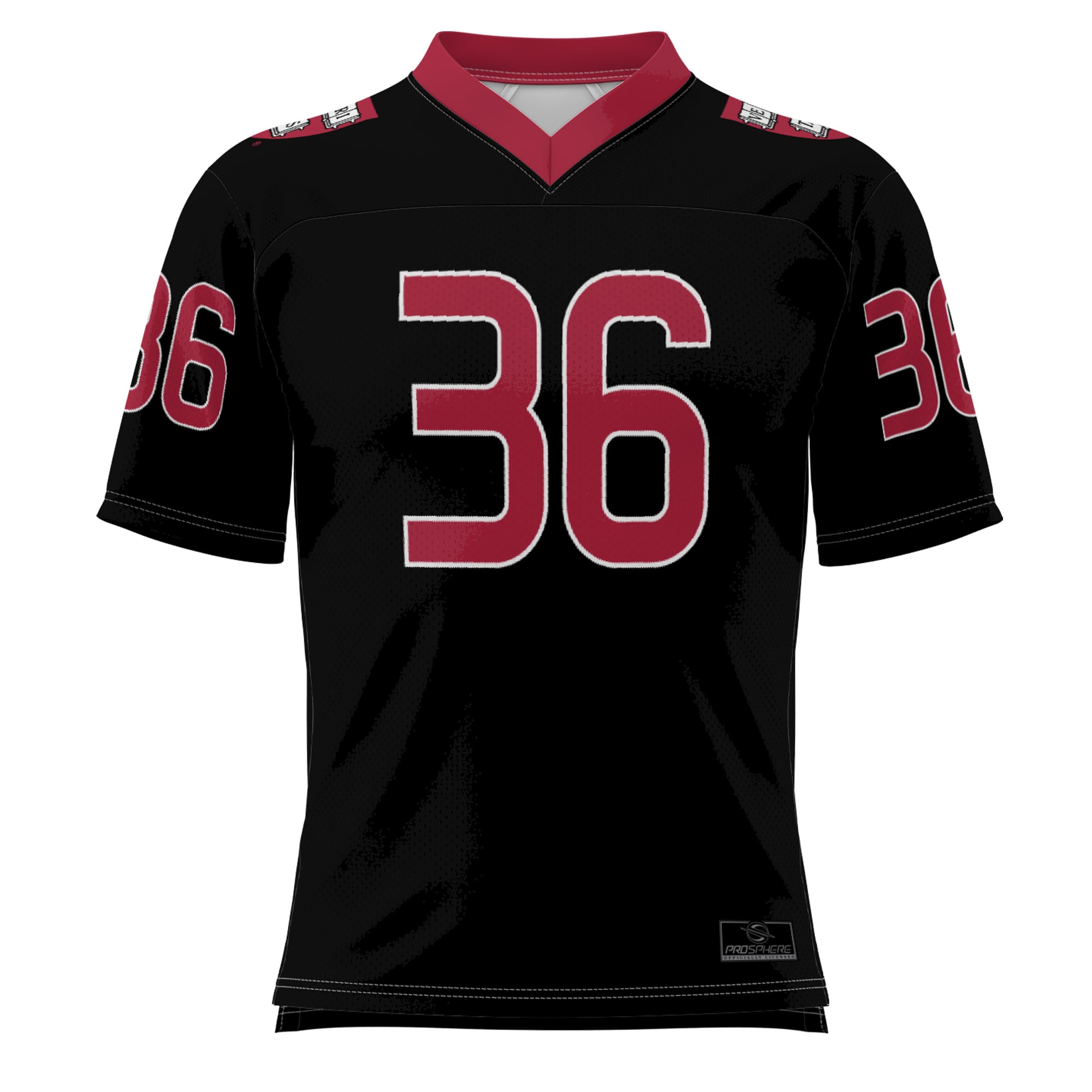 #36 Harvard Crimson Football Jersey Black - front view