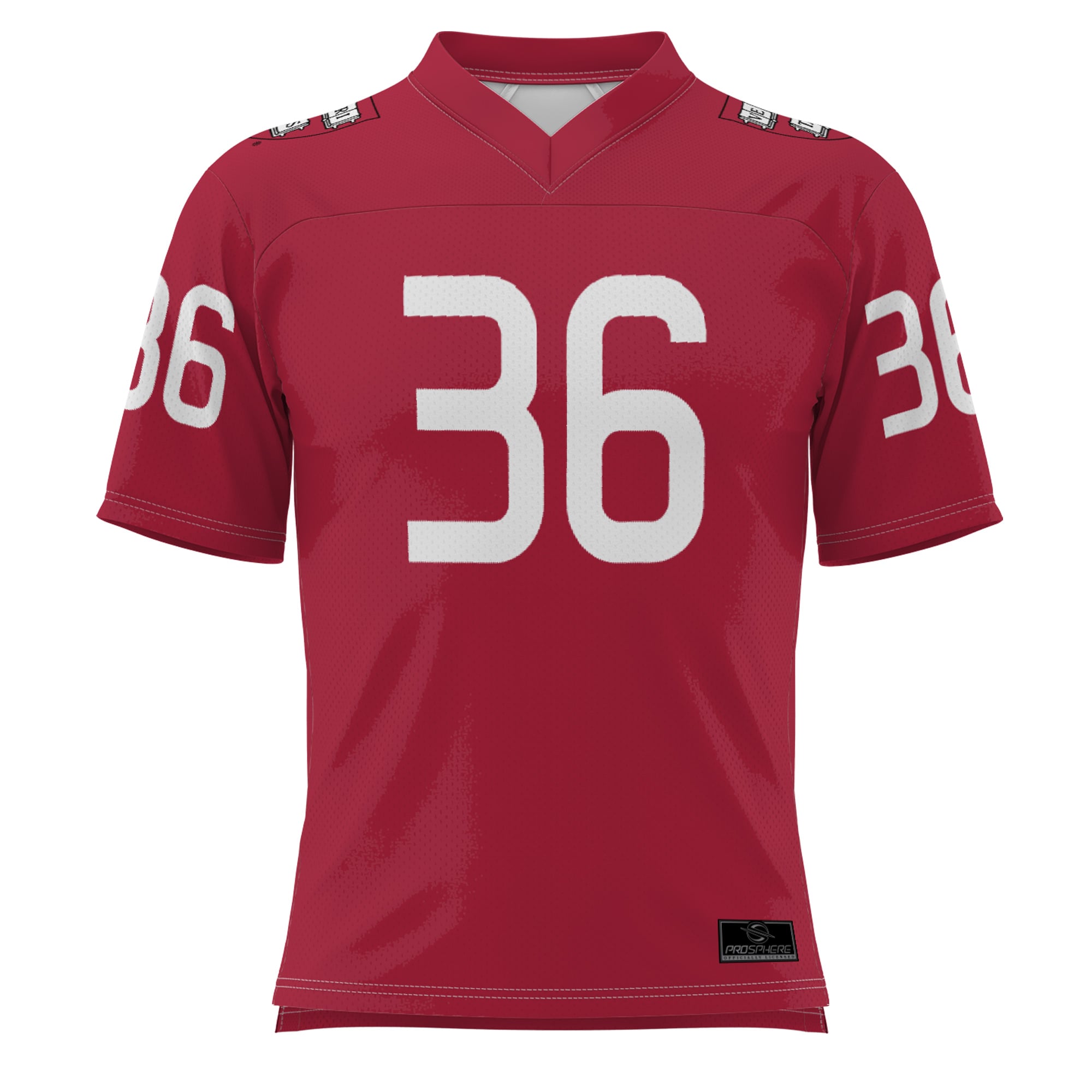 #36 Harvard Crimson Youth Football Jersey Crimson - front view