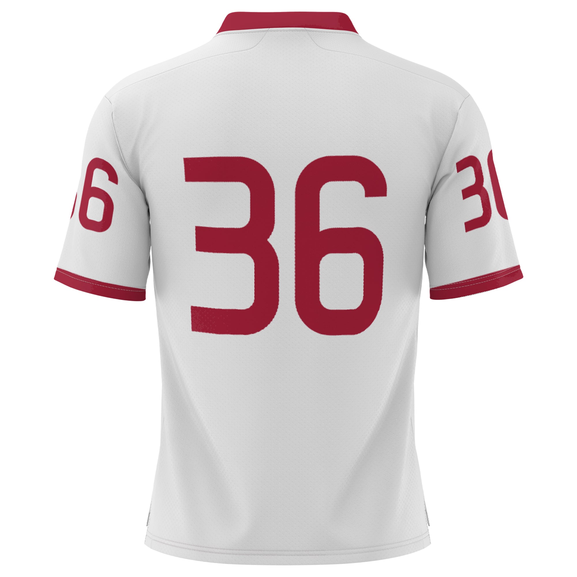 #36 Harvard Crimson Youth Football Jersey White - back view