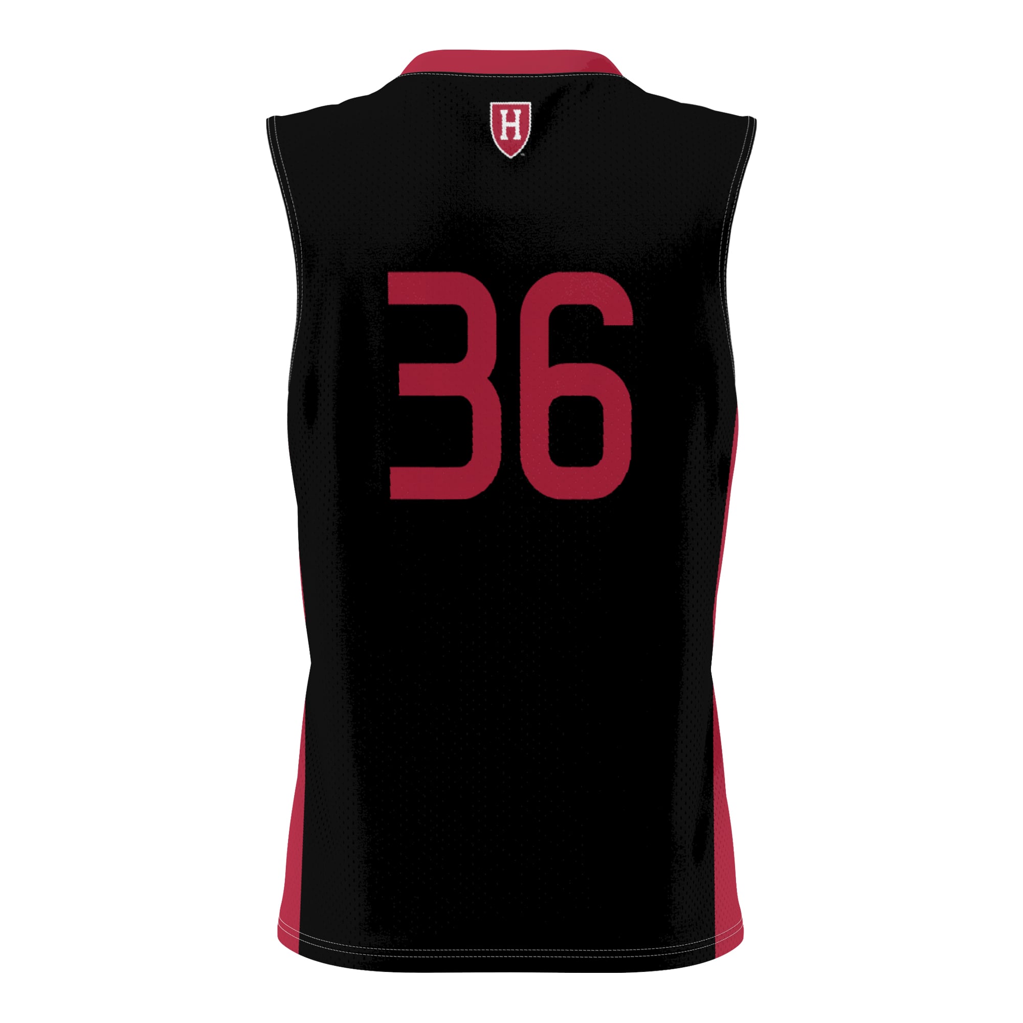 #36 Harvard Crimson Youth Lightweight Basketball Jersey Black - back view