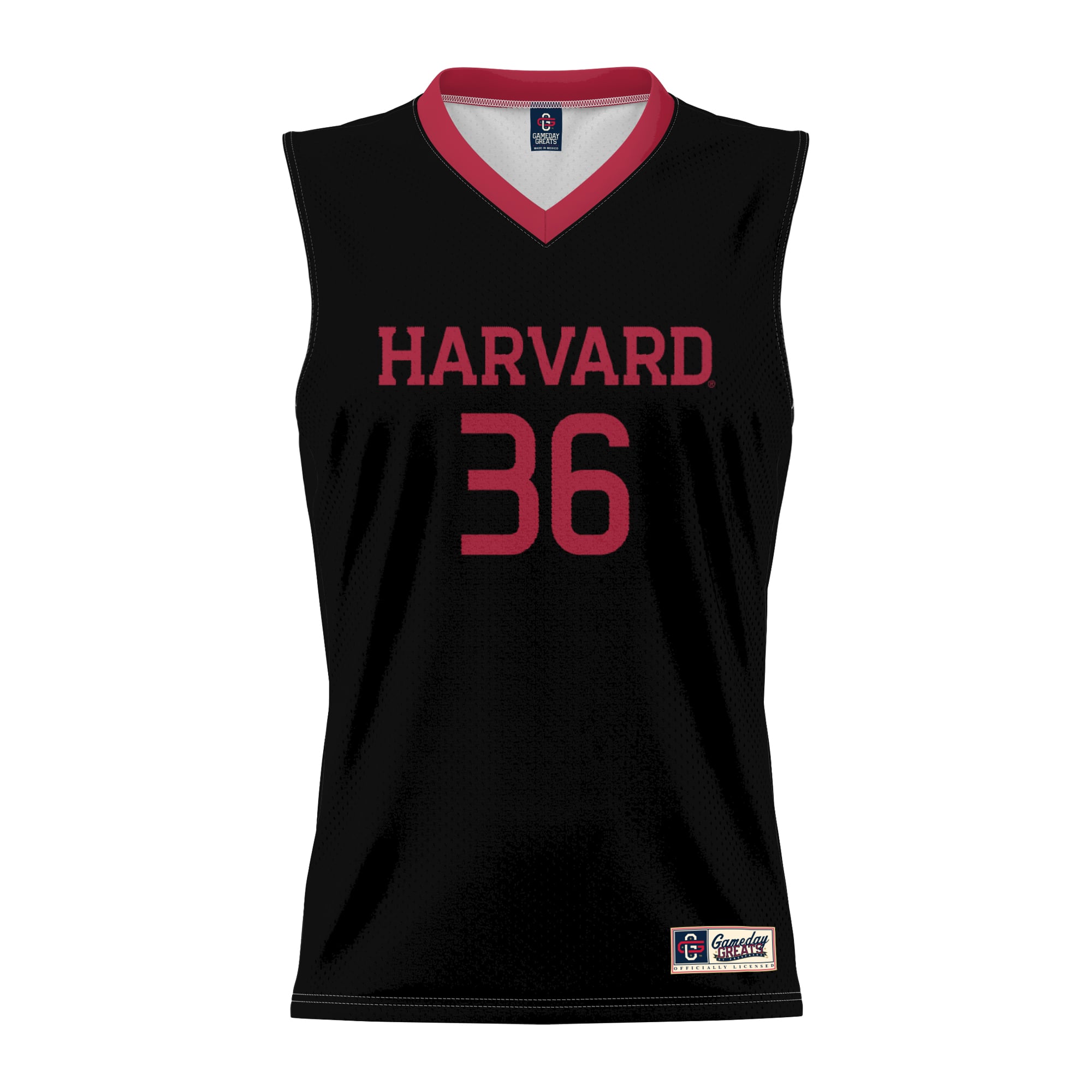 #36 Harvard Crimson Youth Lightweight Basketball Jersey Black - front view