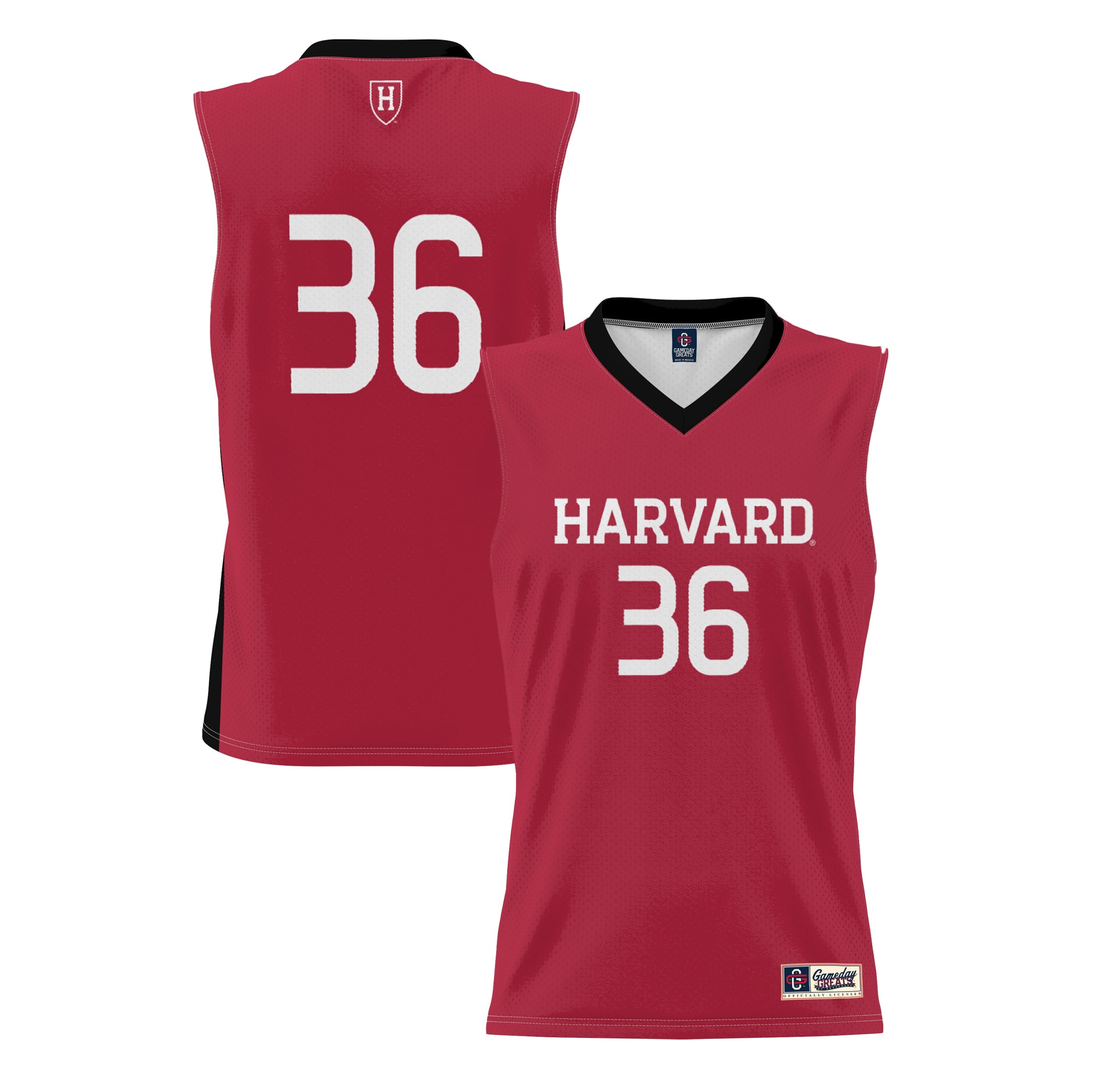 #36 Harvard Crimson Lightweight Basketball Jersey Crimson - front and back view