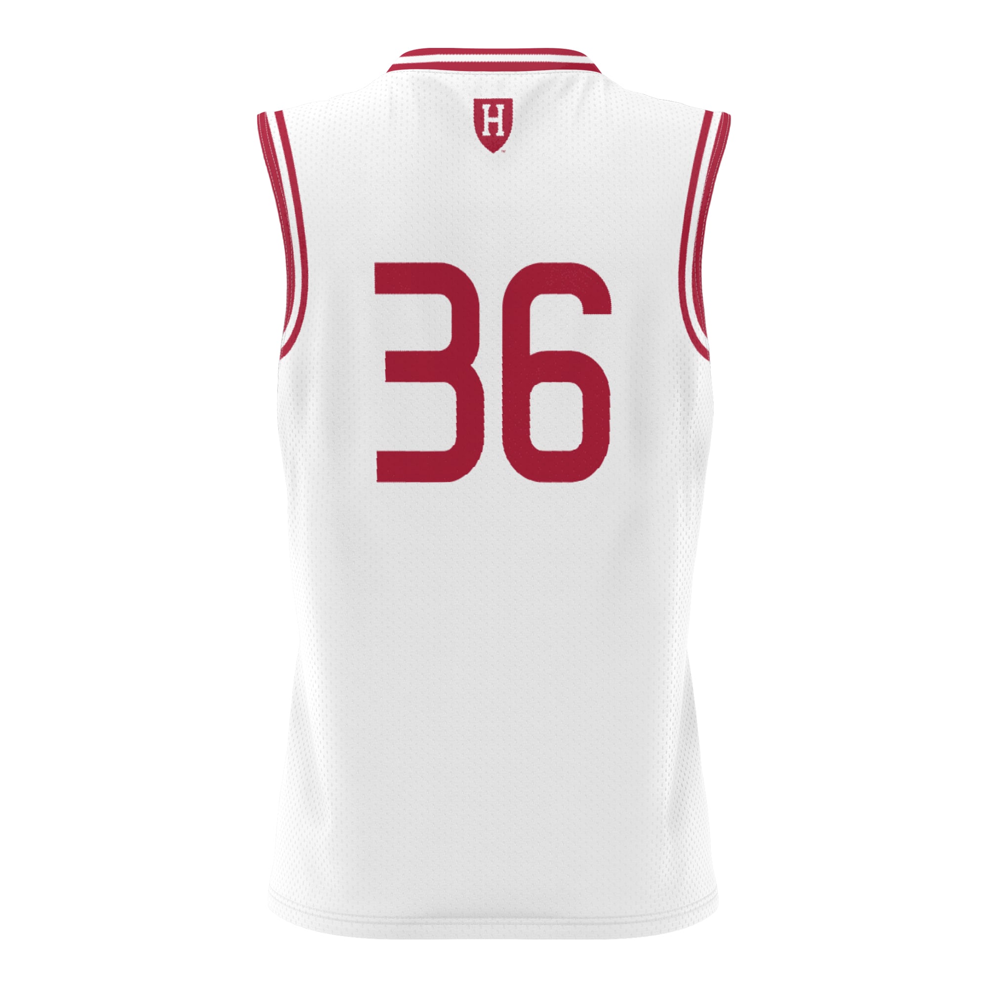 #36 Harvard Crimson Lightweight Basketball Jersey White - back view