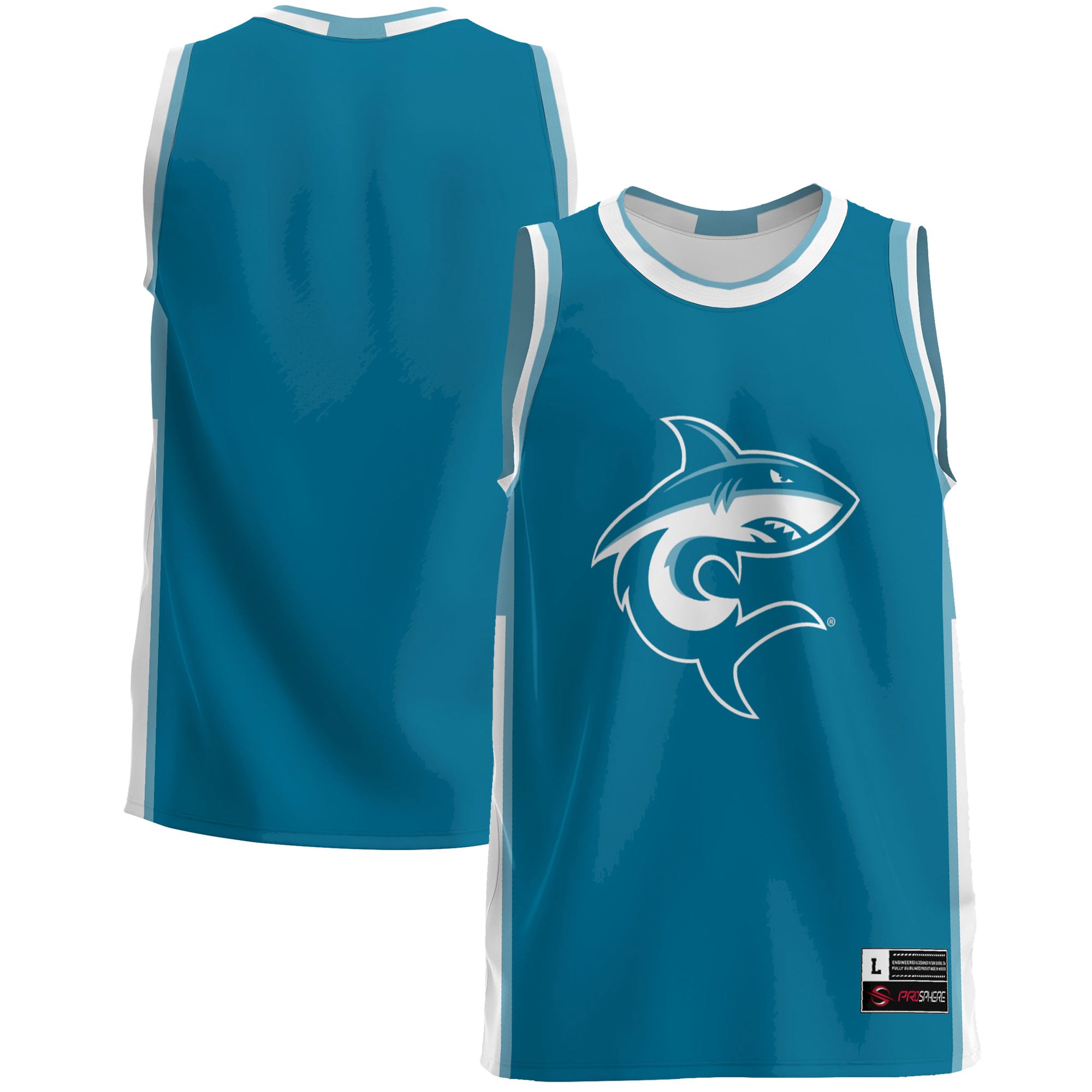 Hawaii Pacific Sharks Lightweight Basketball Jersey Teal - front and back view