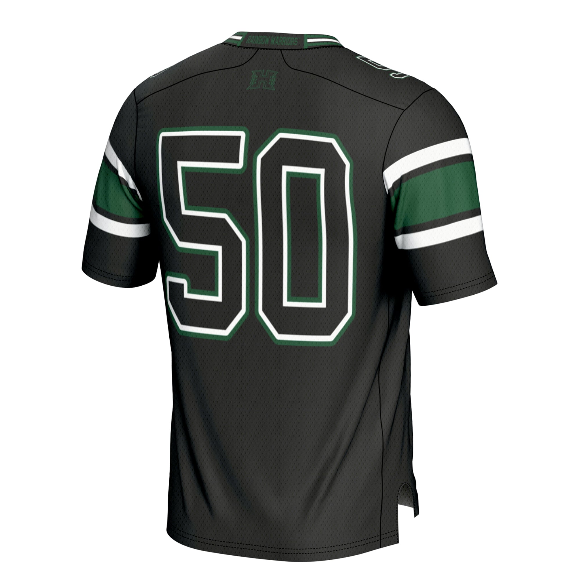#1 Hawaii Rainbow Warriors Football Jersey Black - back view