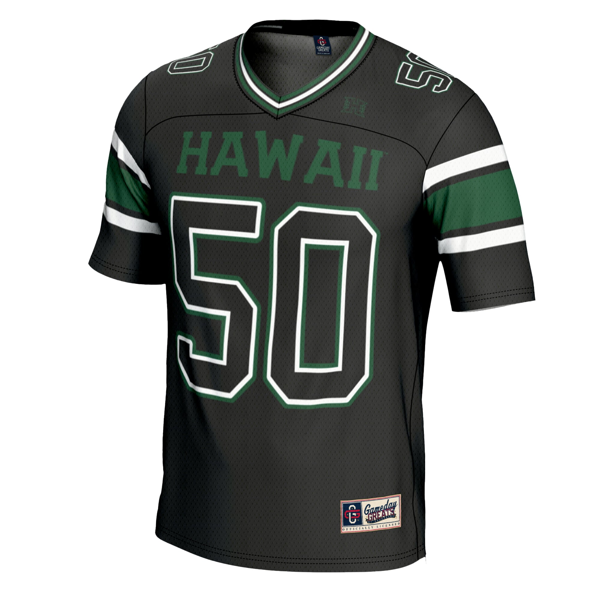 #1 Hawaii Rainbow Warriors Football Jersey Black - front view