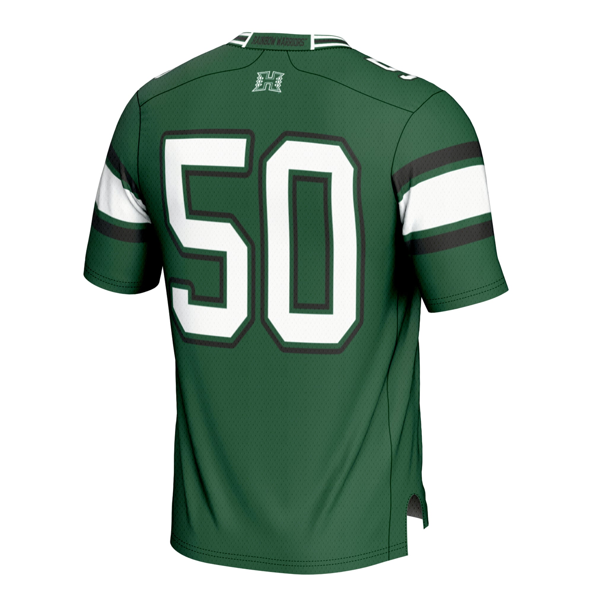 #1 Hawaii Rainbow Warriors Football Jersey Green - back view