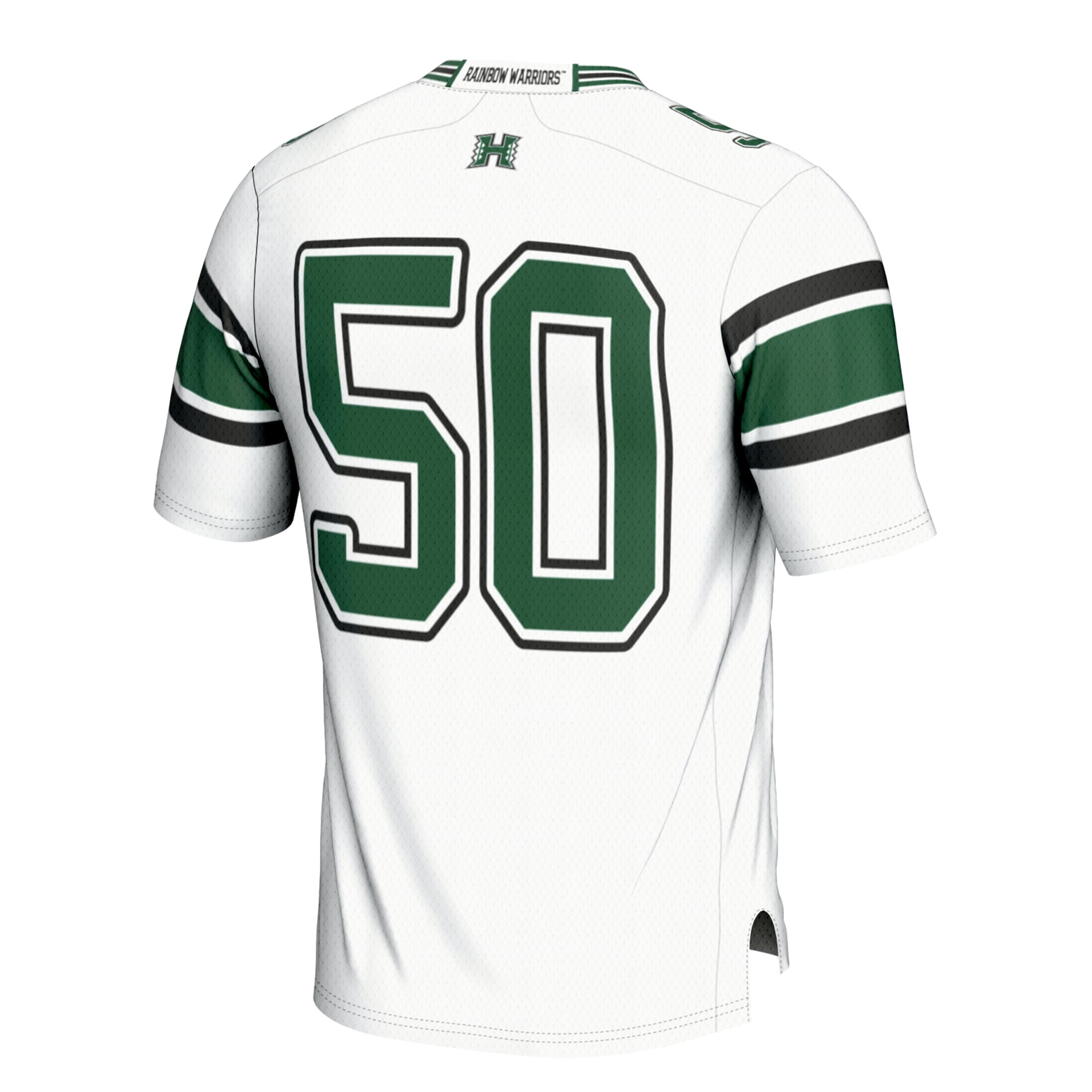 #1 Hawaii Rainbow Warriors Football Jersey White - back view
