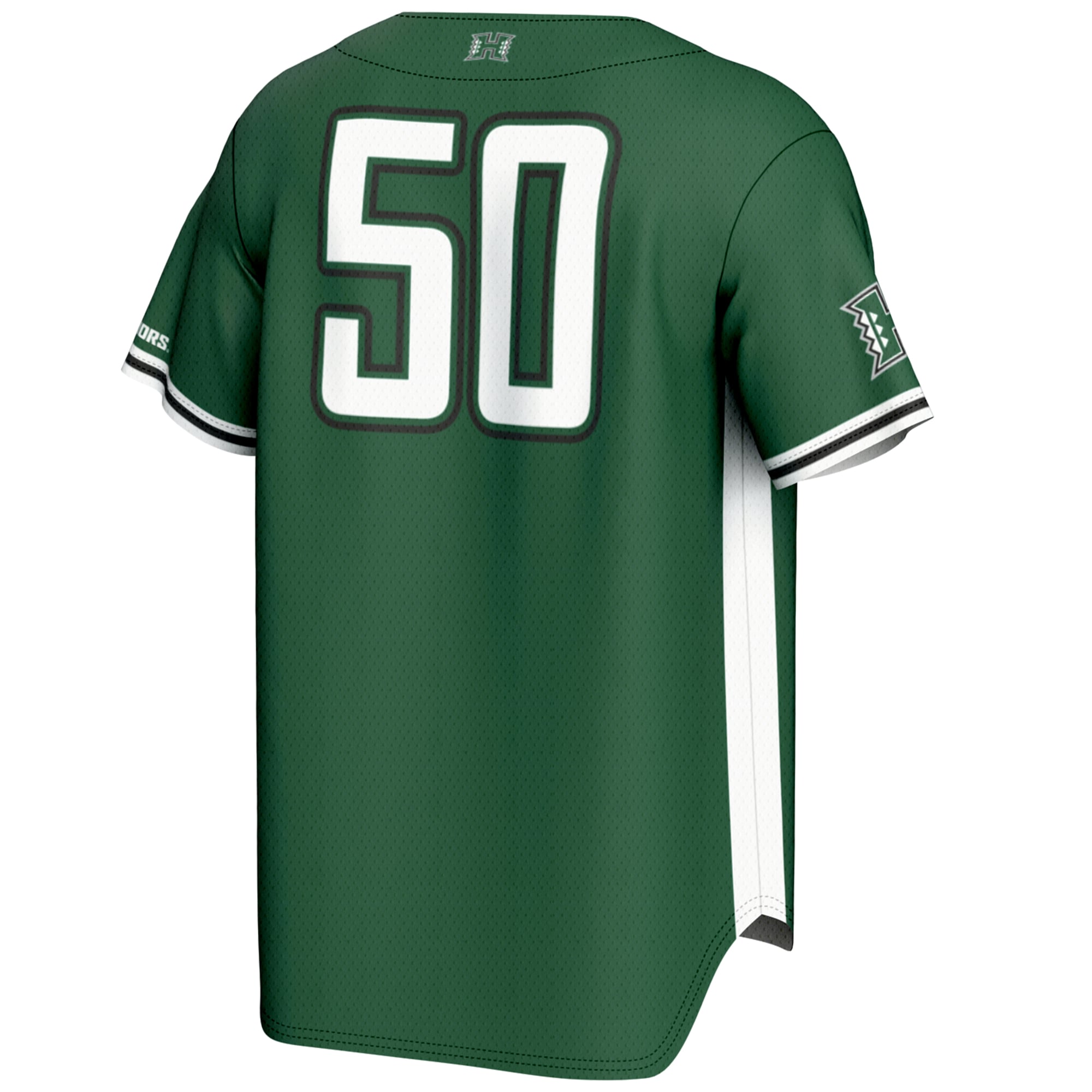 #1 Hawaii Rainbow Warriors Lightweight Baseball Jersey Green - back view