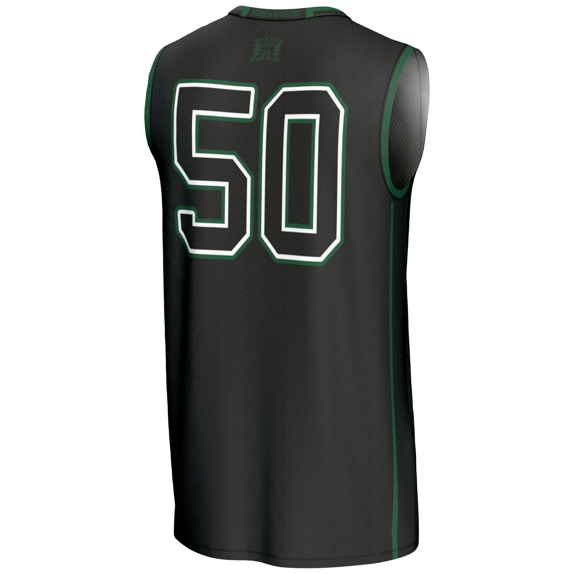 #50 Hawaii Rainbow Warriors Unisex Lightweight Basketball Jersey Black - back view
