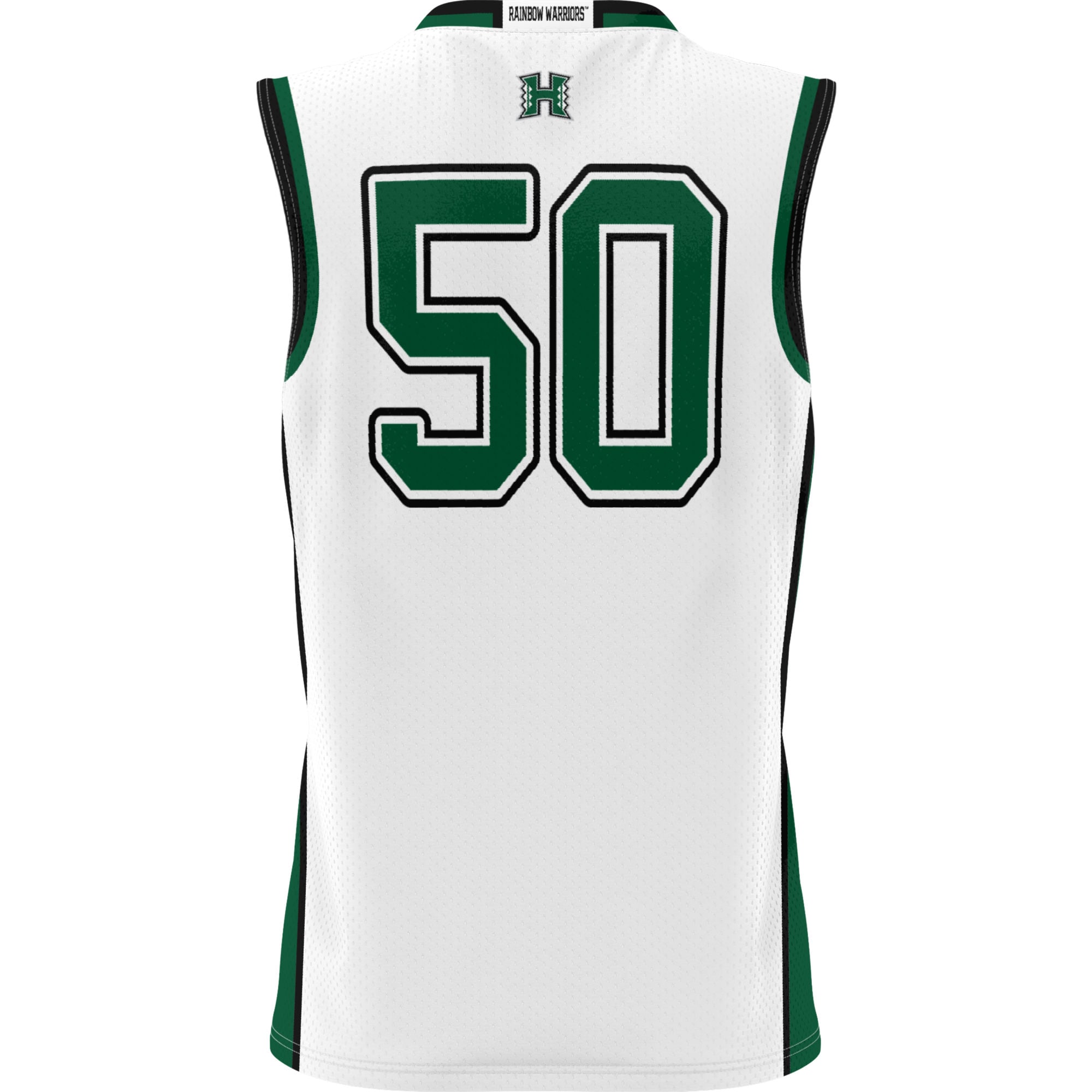 #50 Hawaii Rainbow Warriors Unisex Lightweight Basketball Jersey White - back view