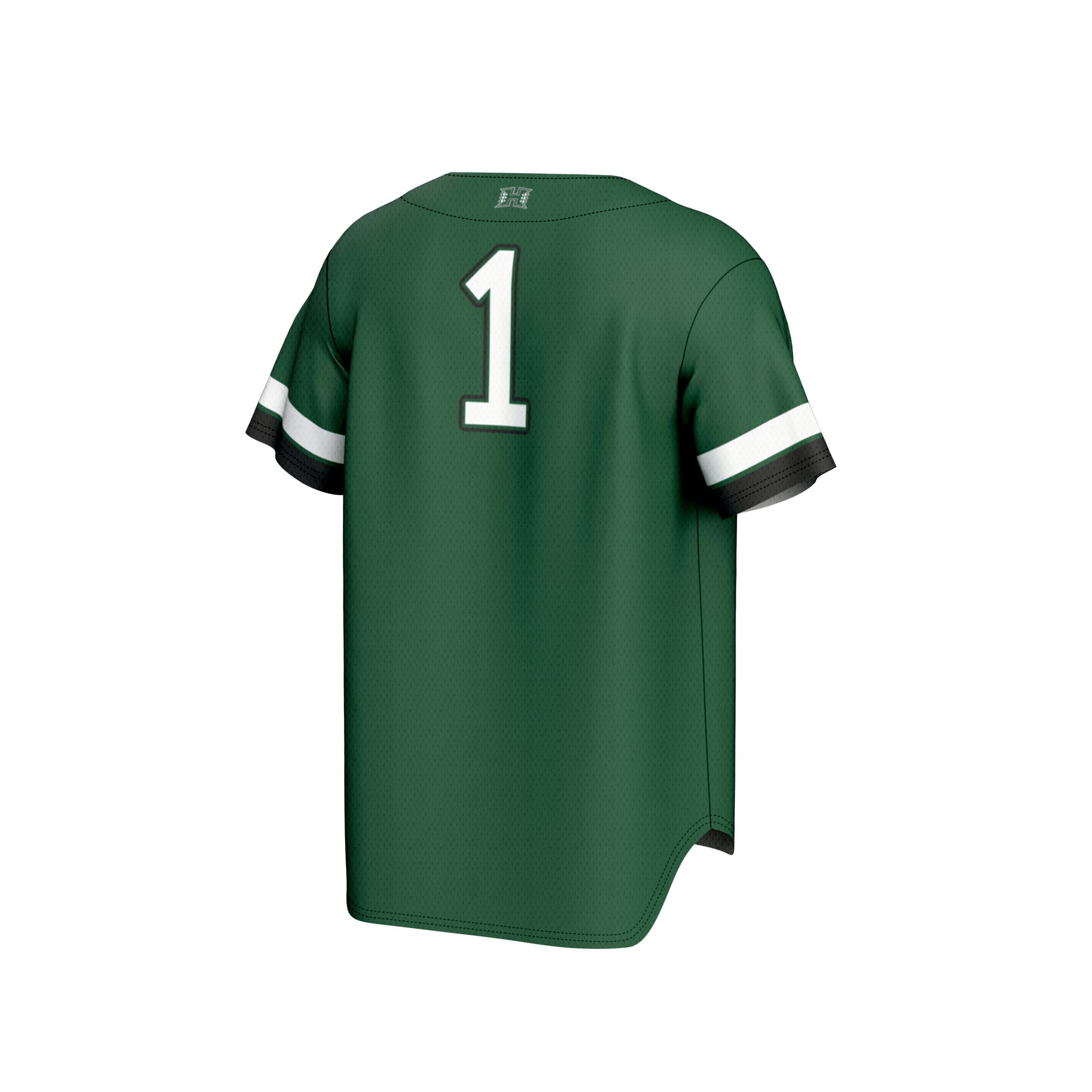 #1 Hawaii Rainbow Warriors Unisex Lightweight Collegiate Baseball Fashion Jersey Green - back view
