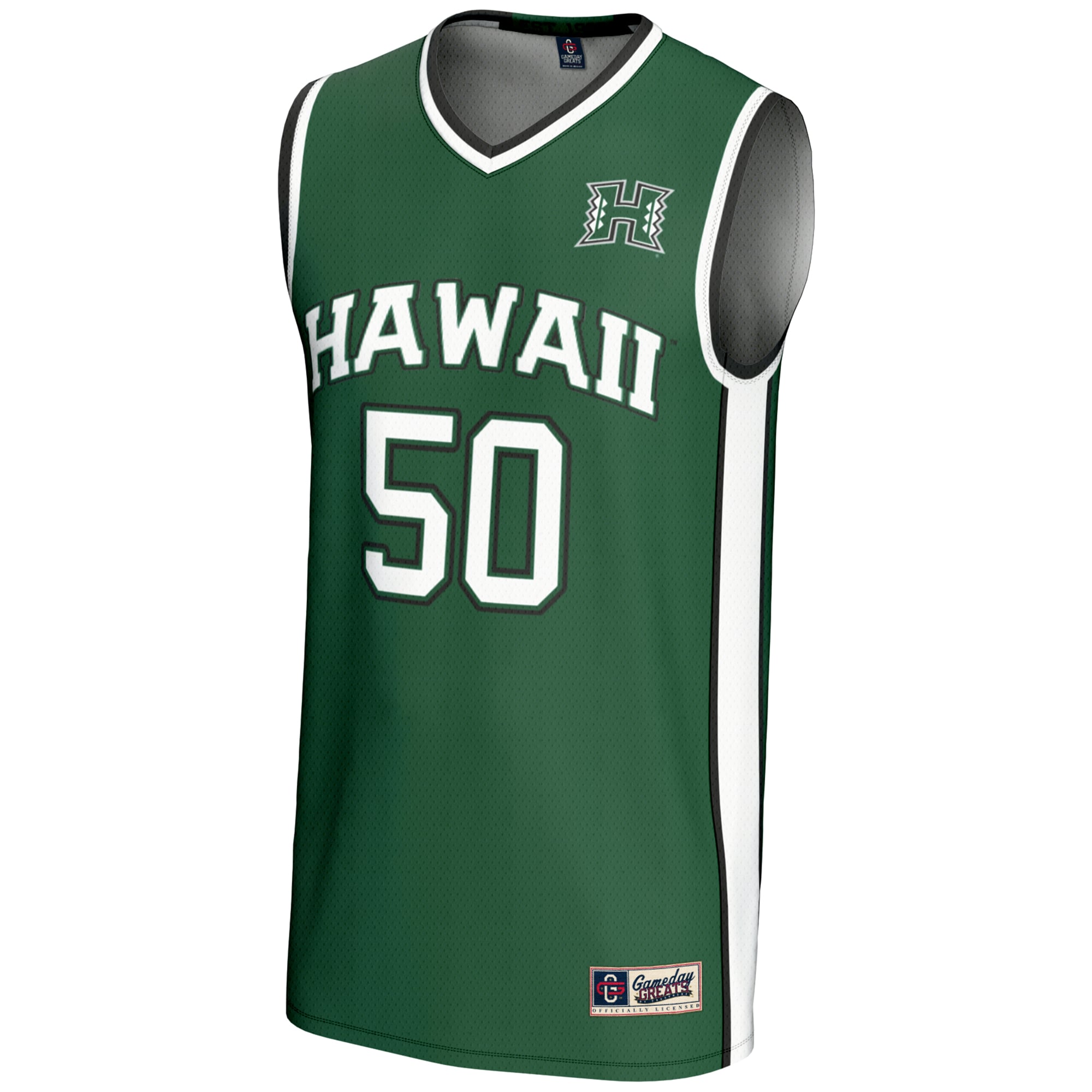 #50 Hawaii Rainbow Warriors Youth Lightweight Basketball Jersey Green - front view