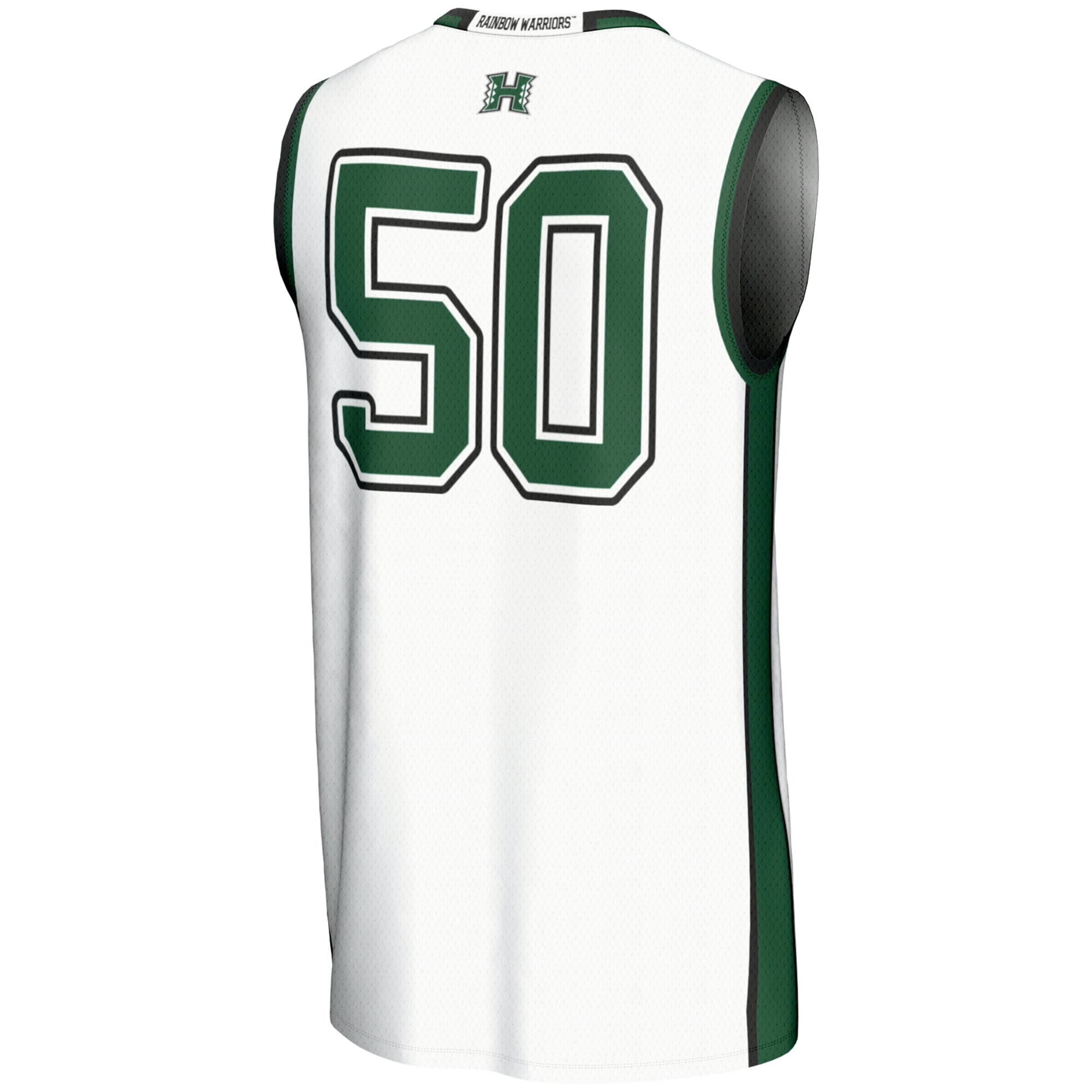 #50 Hawaii Rainbow Warriors Youth Lightweight Basketball Jersey White - back view
