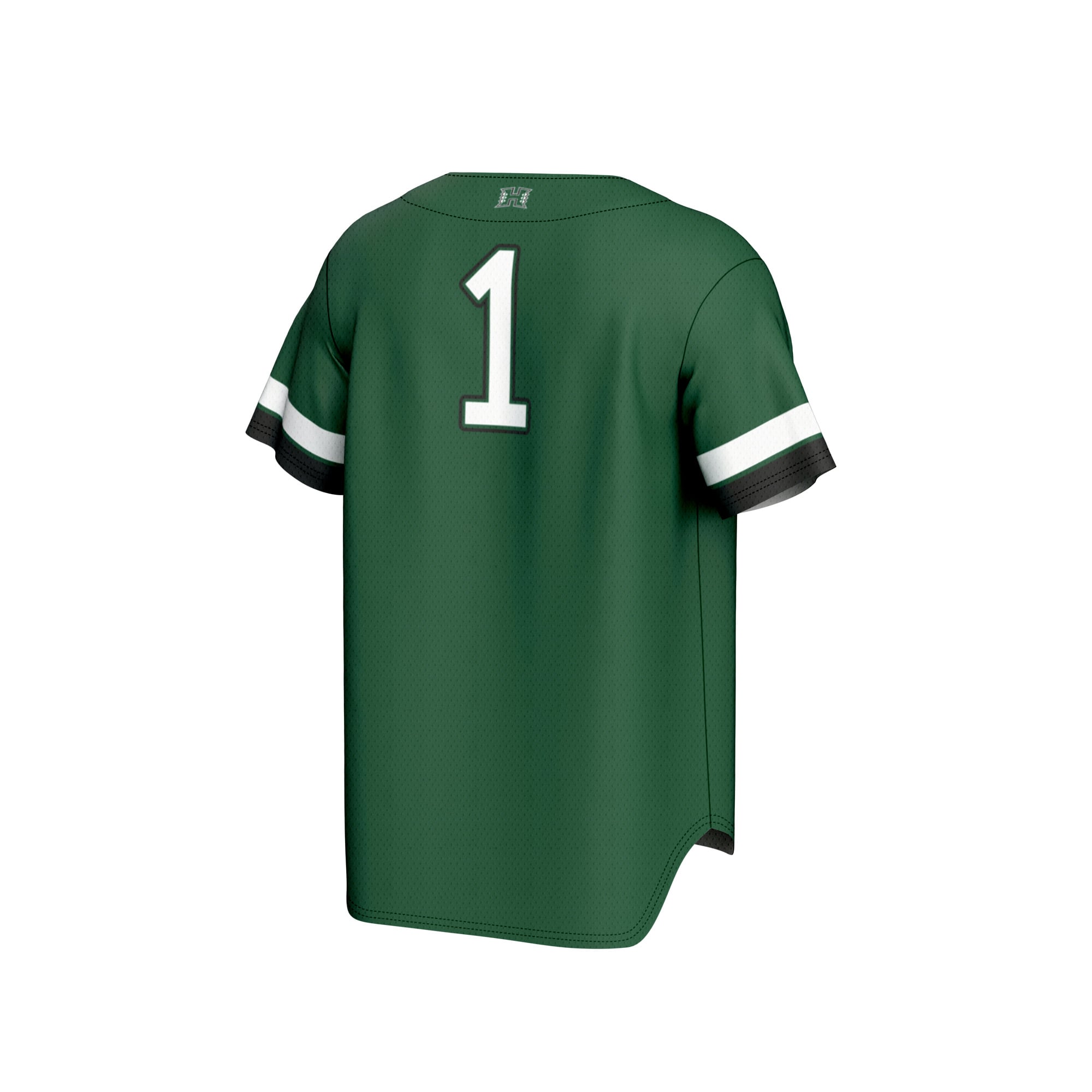 #1 Hawaii Rainbow Warriors Youth Lightweight Collegiate Baseball Fashion Jersey Green - back view