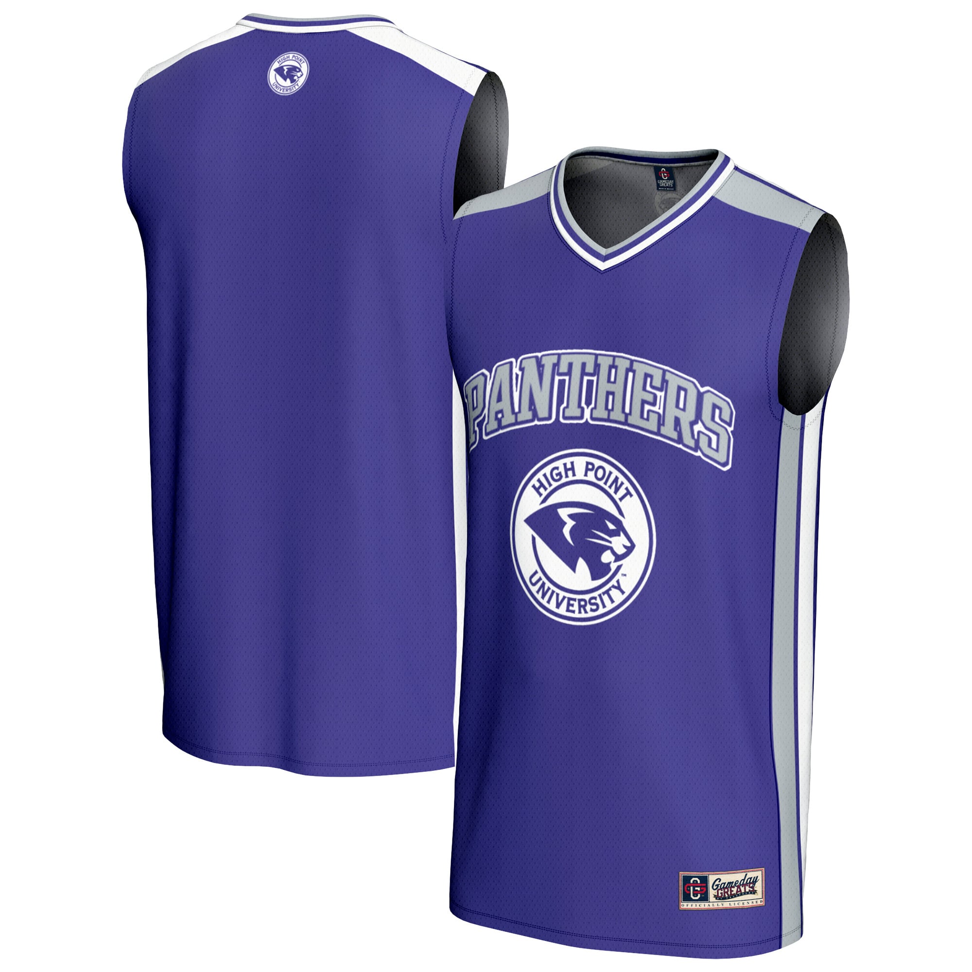 High Point Panthers Basketball Jersey Purple - front and back view