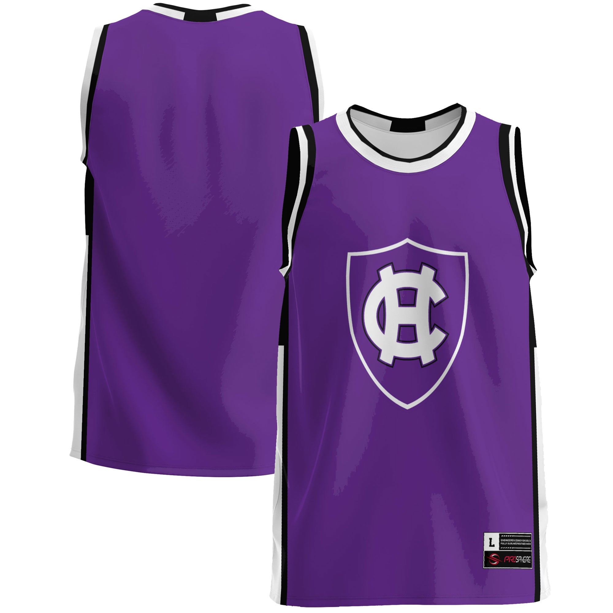 Holy Cross Crusaders Lightweight Basketball Jersey Purple - front and back view