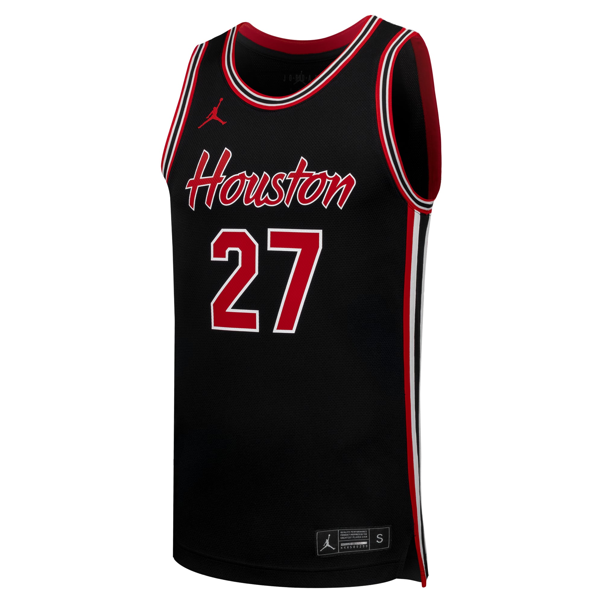 #27 Houston Cougars Basketball Jersey Black - front view