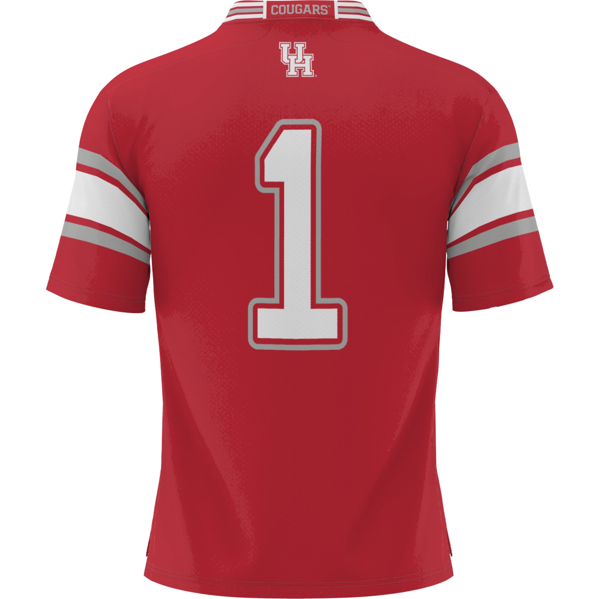#1 Houston Cougars Youth Football Jersey Red - back view
