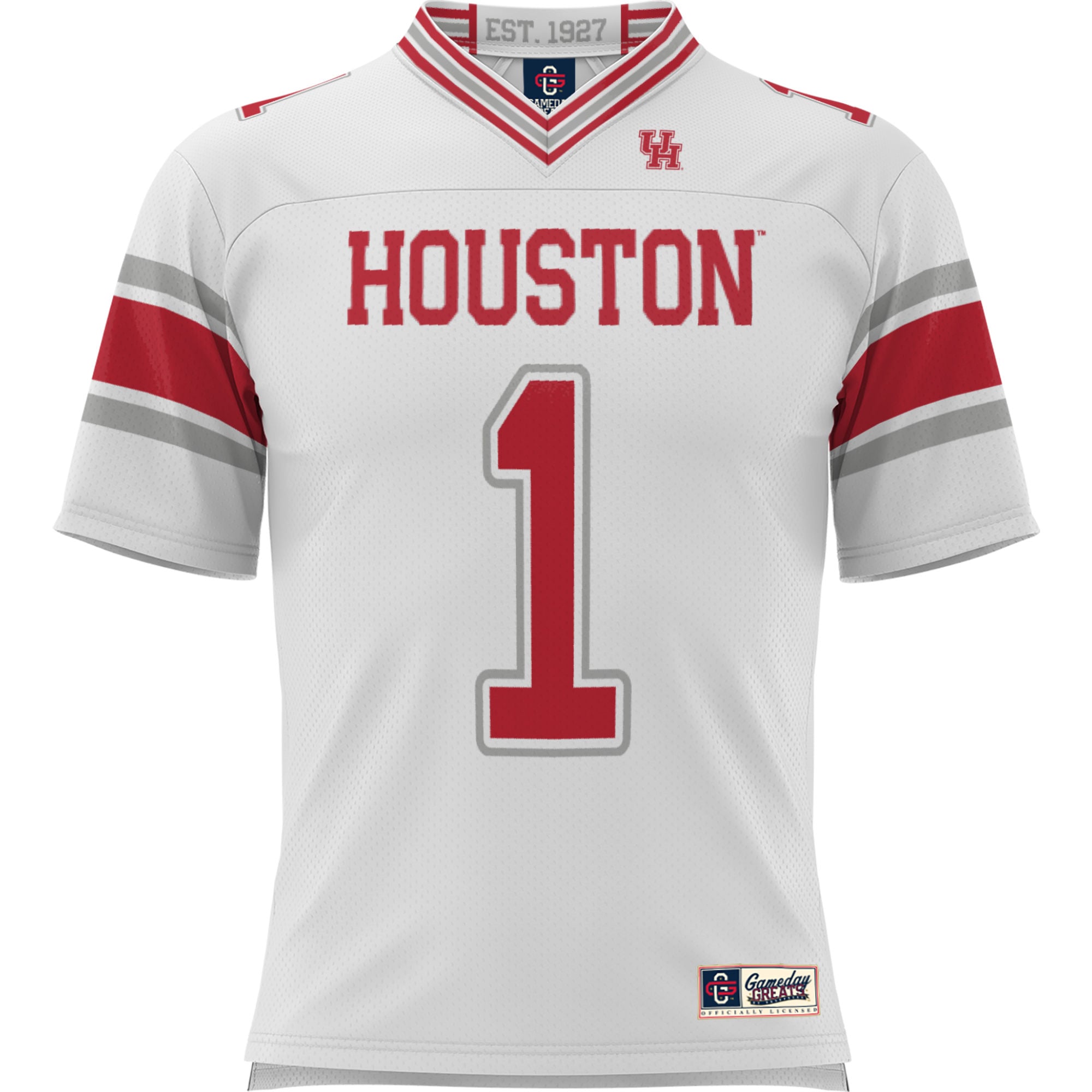 #1 Houston Cougars Football Jersey White - front view