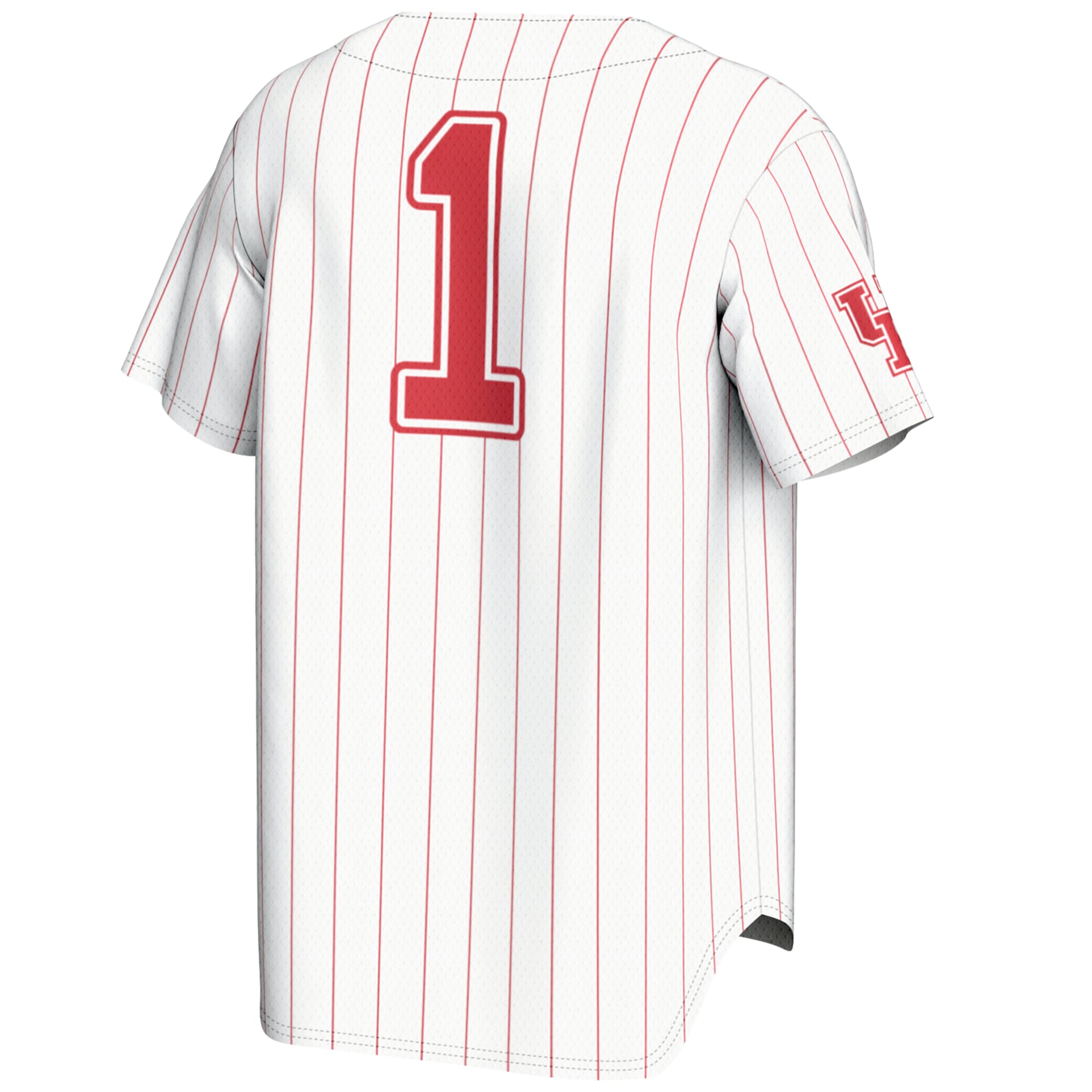 #1 Houston Cougars Lightweight Baseball Jersey White - back view