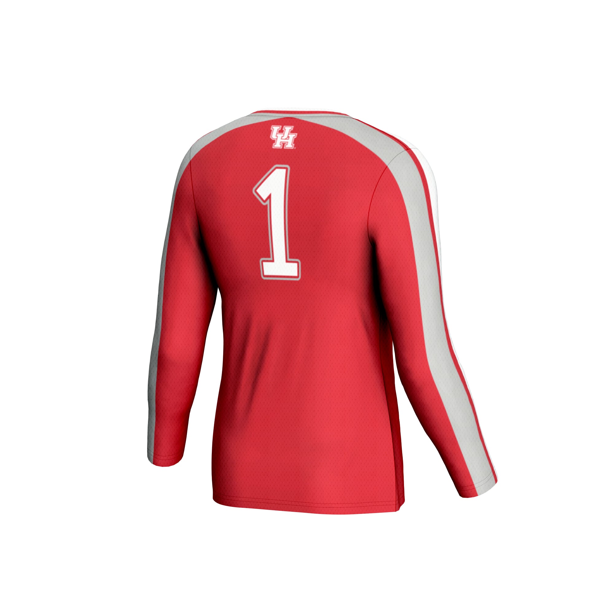 Houston Cougars Unisex #1 Lightweight Volleyball Fashion Jersey Red - back view