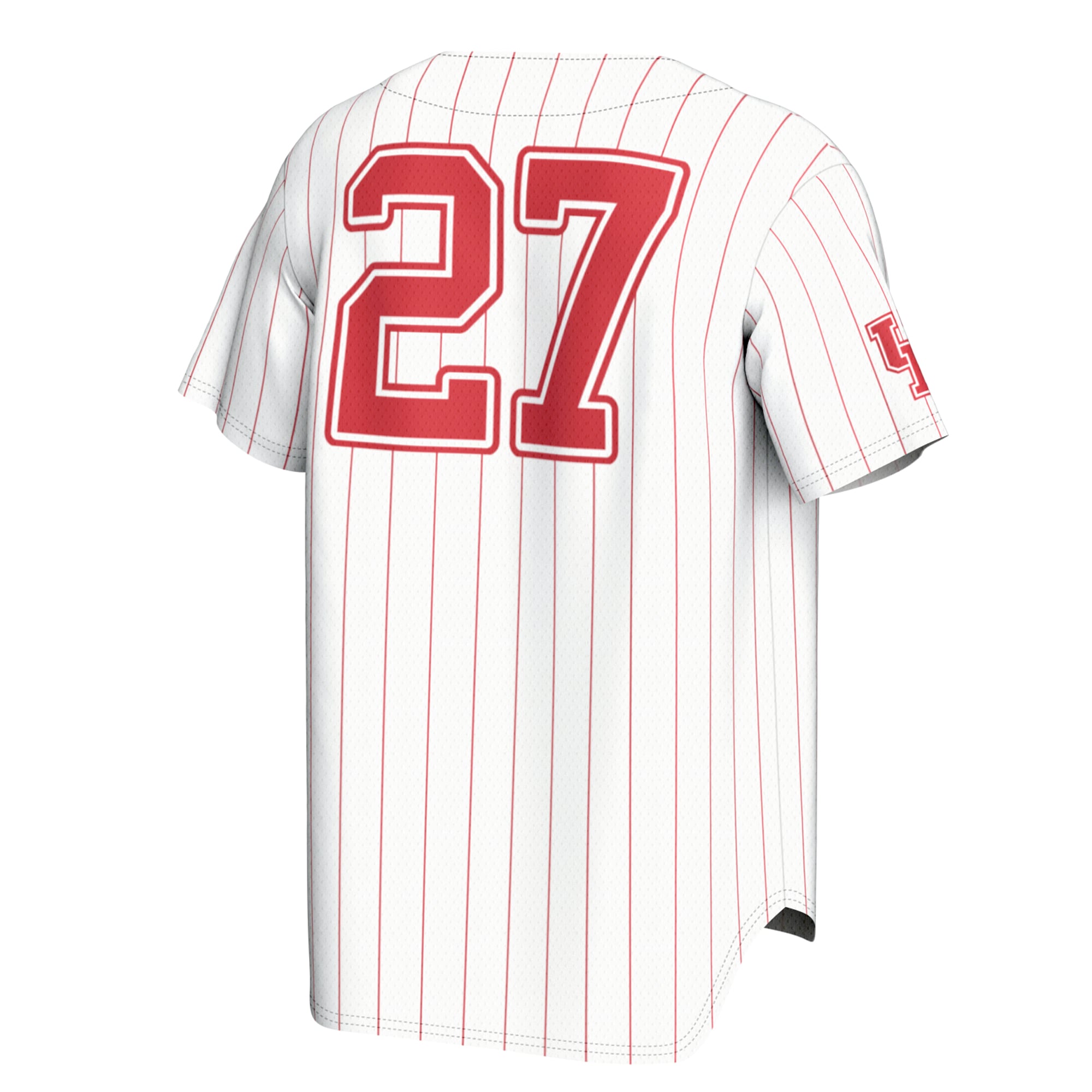 Houston Cougars Unisex Lightweight Collegiate Baseball Fashion Jersey White - back view