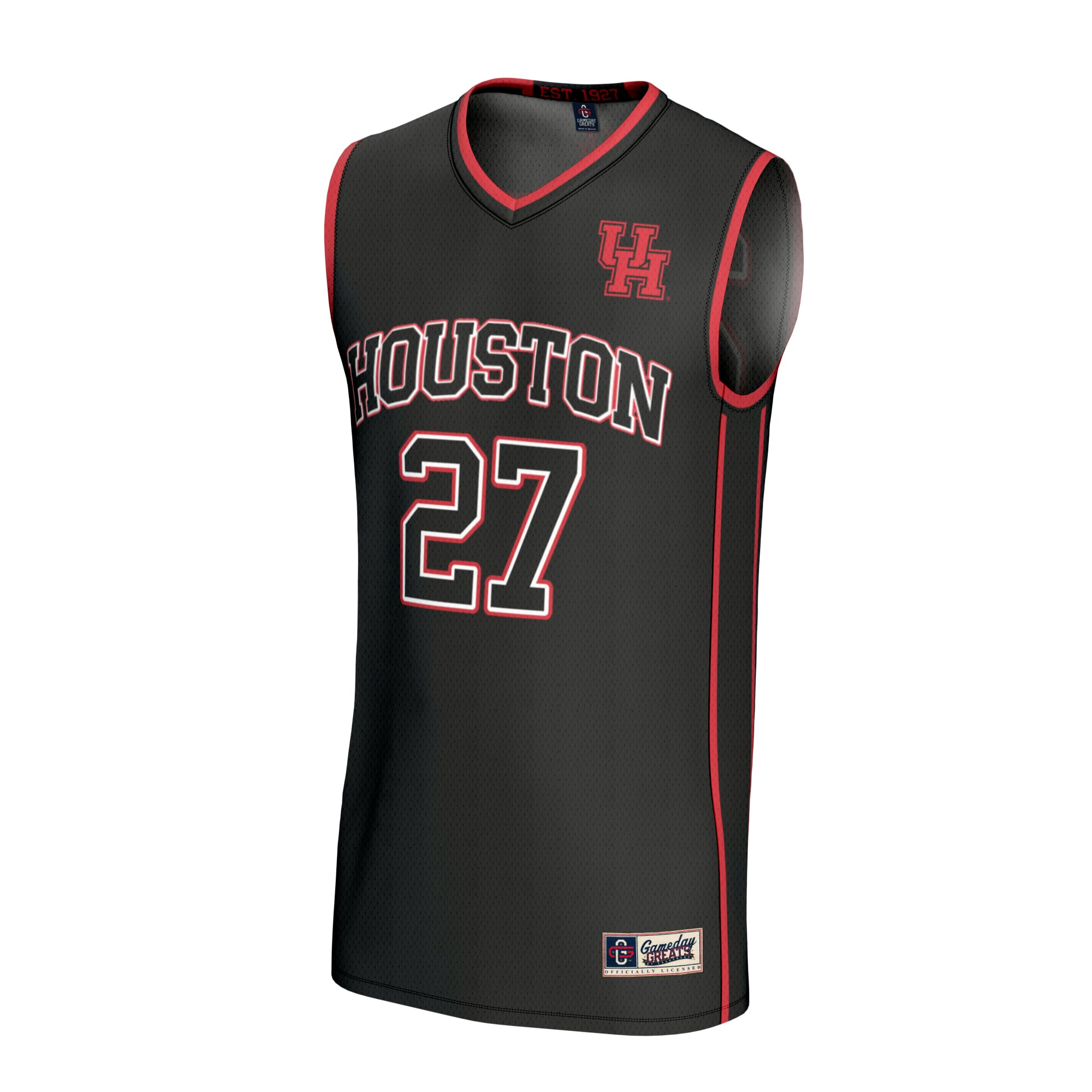 Houston Cougars Unisex Lightweight Collegiate Basketball Fashion Jersey Black - front view