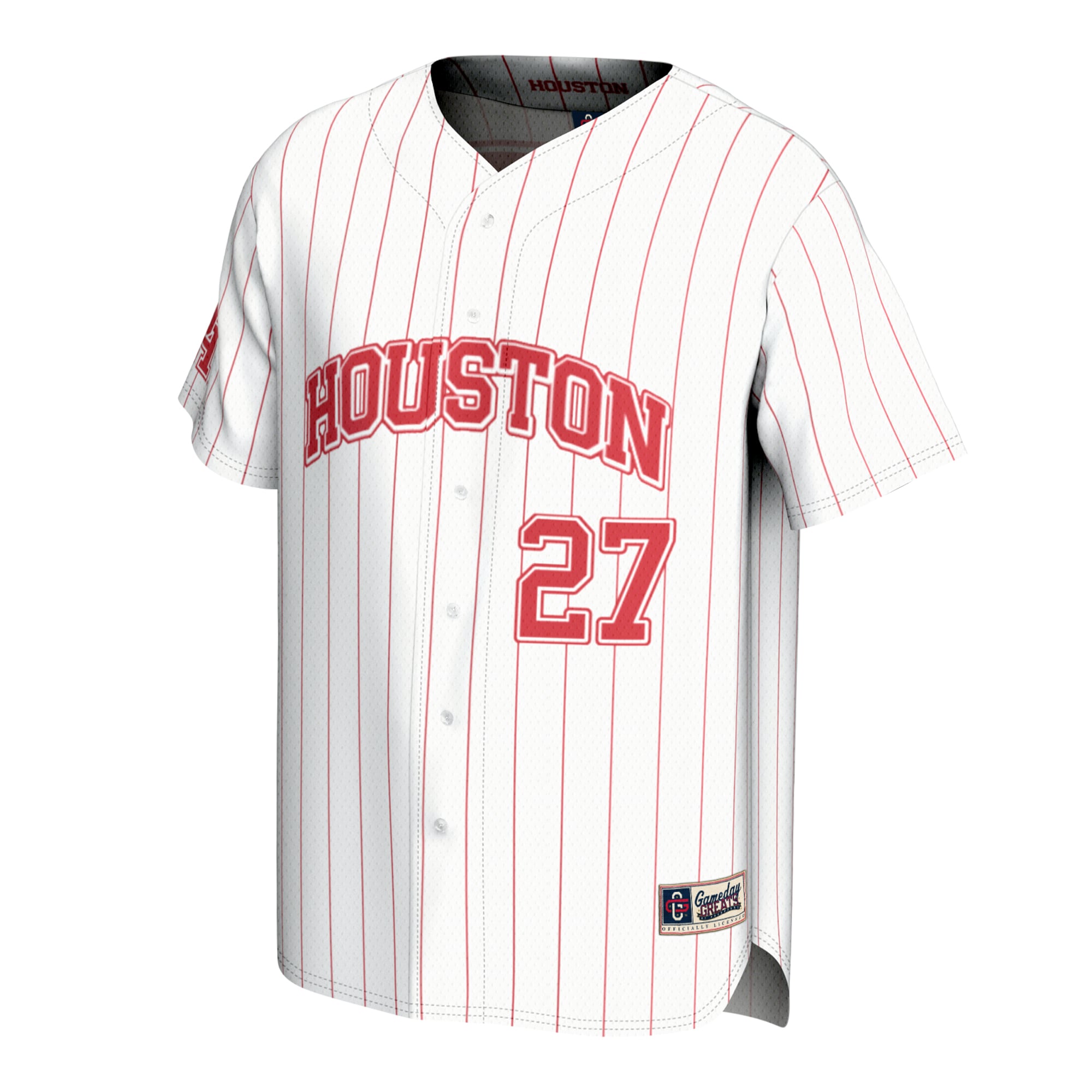 Houston Cougars Youth Lightweight Collegiate Baseball Fashion Jersey White - front view