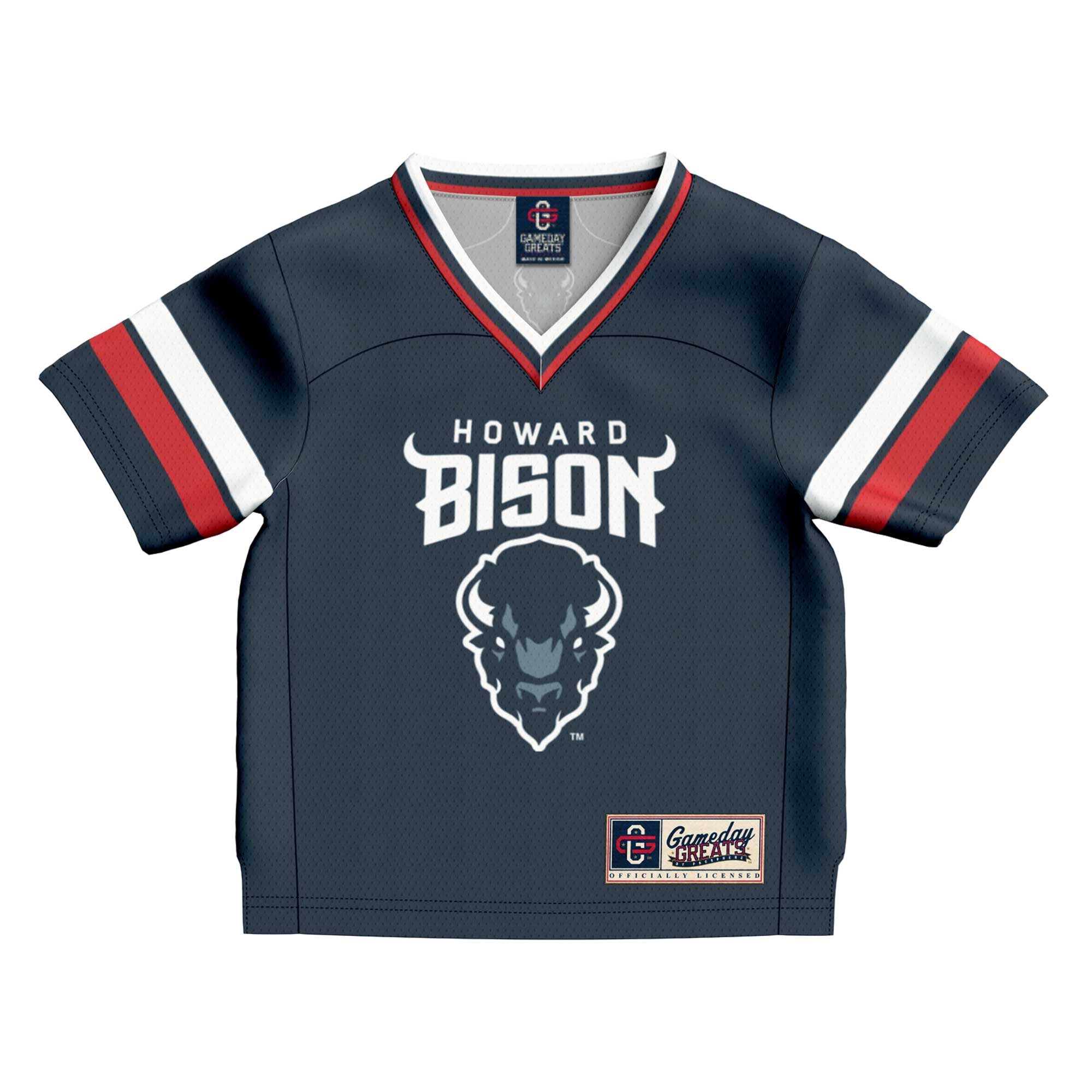 #1 Howard Bison Infant Collegiate Football Fashion Jersey Navy - front view