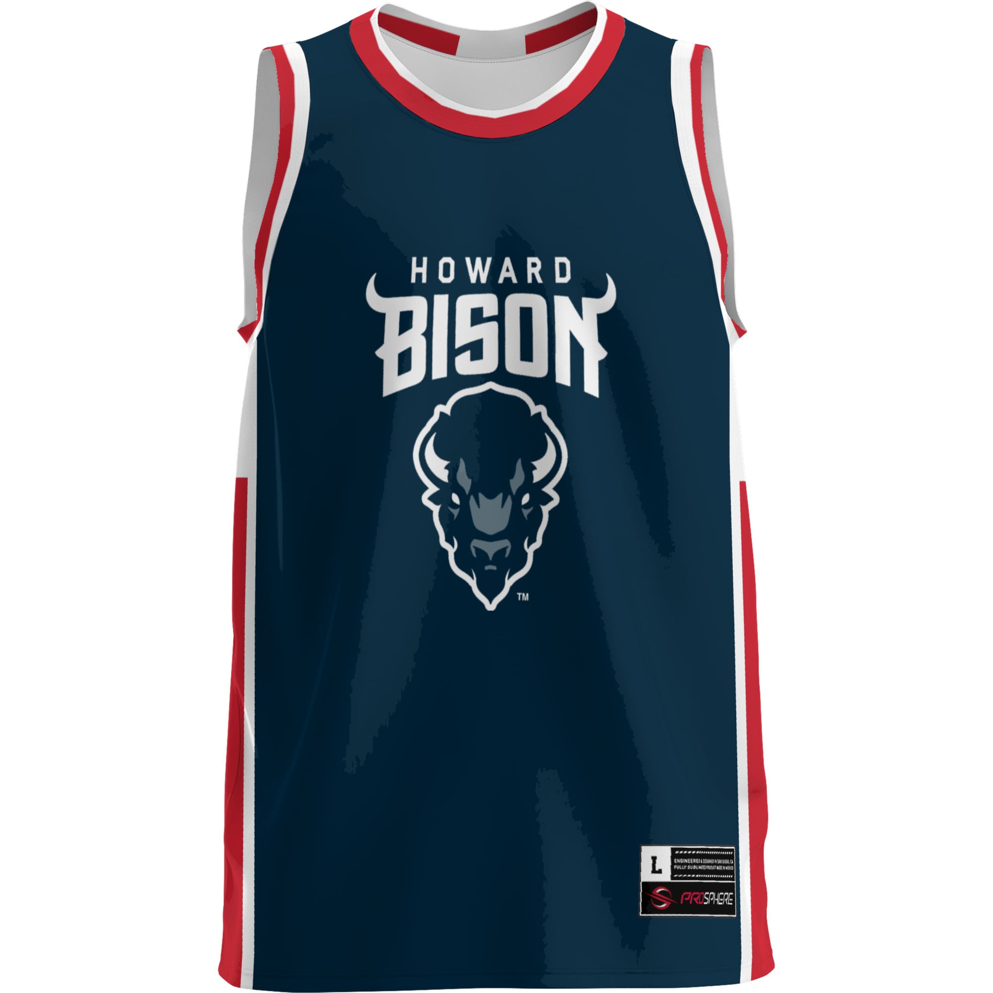 Howard Bison Lightweight Basketball Jersey Blue - front view