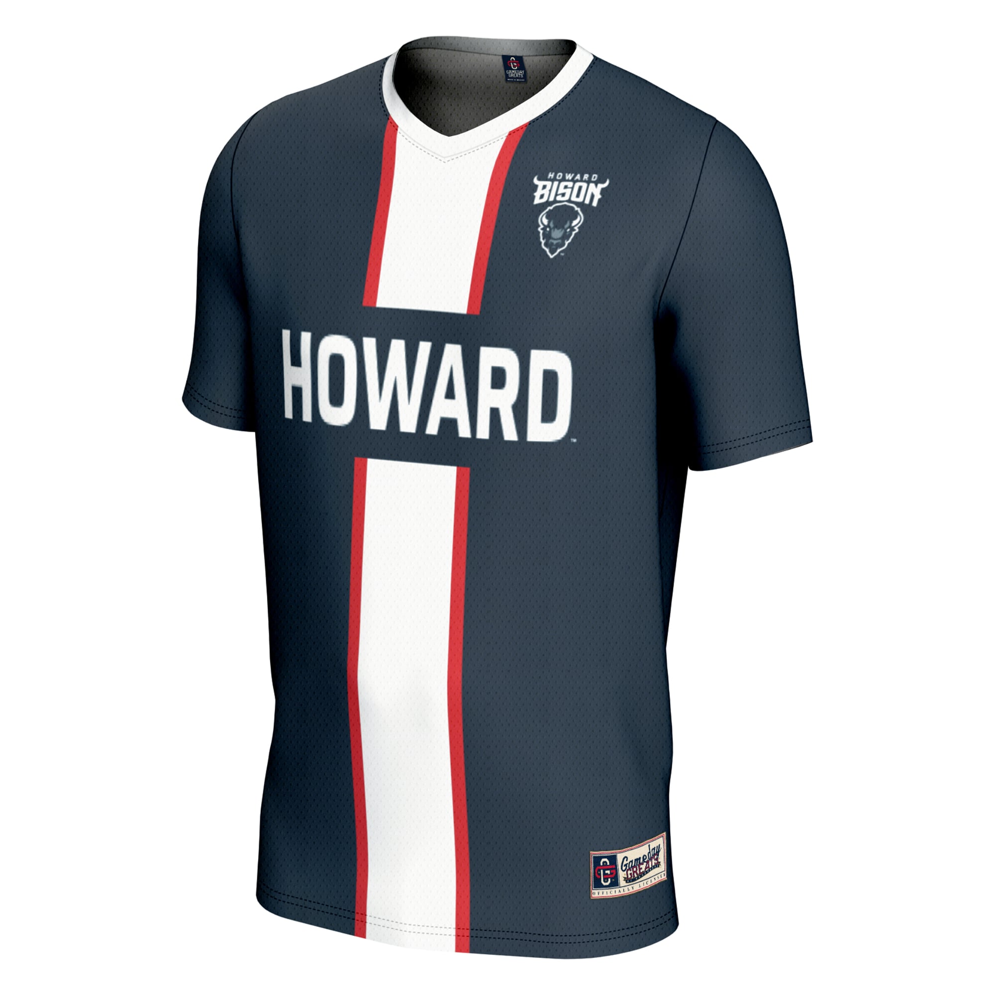 #1 Howard Bison Lightweight Soccer Fashion Jersey Navy - front view