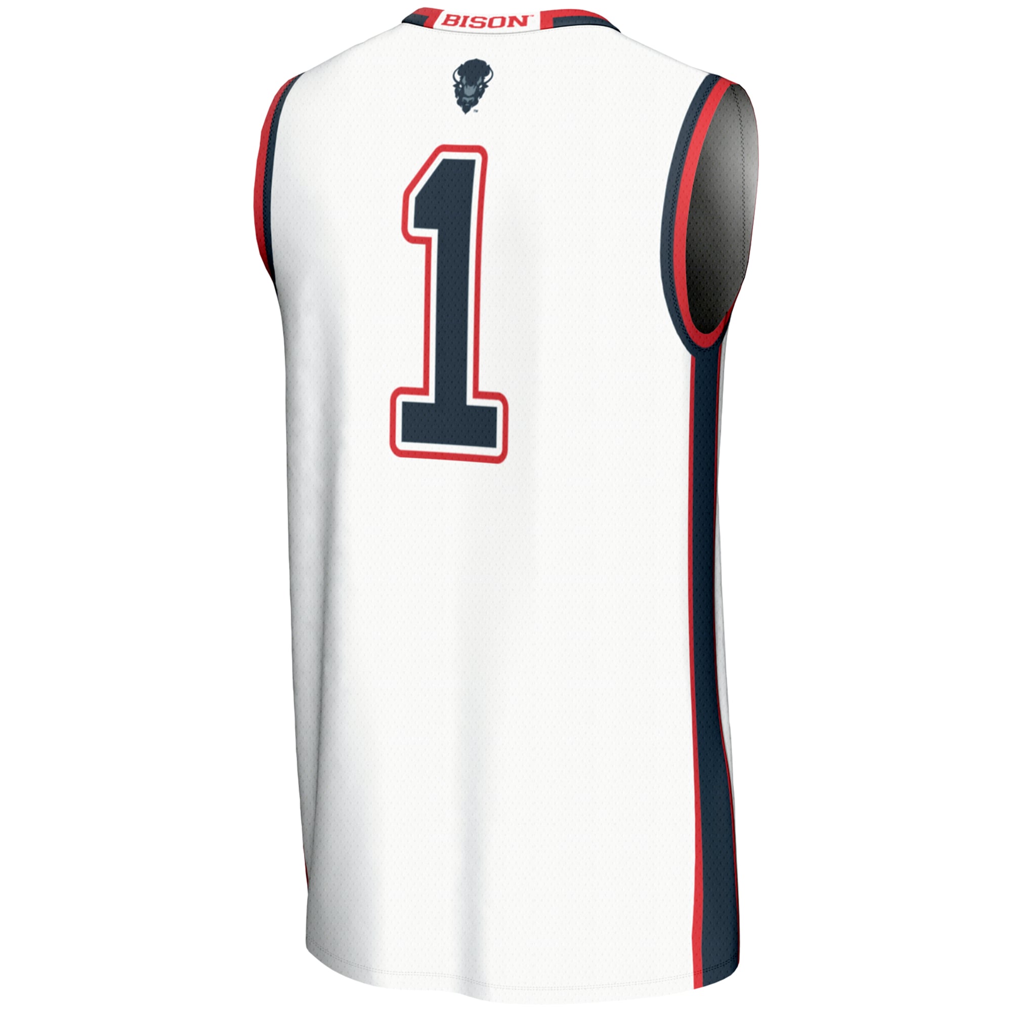 #1 Howard Bison Youth Lightweight Basketball Jersey White - back view