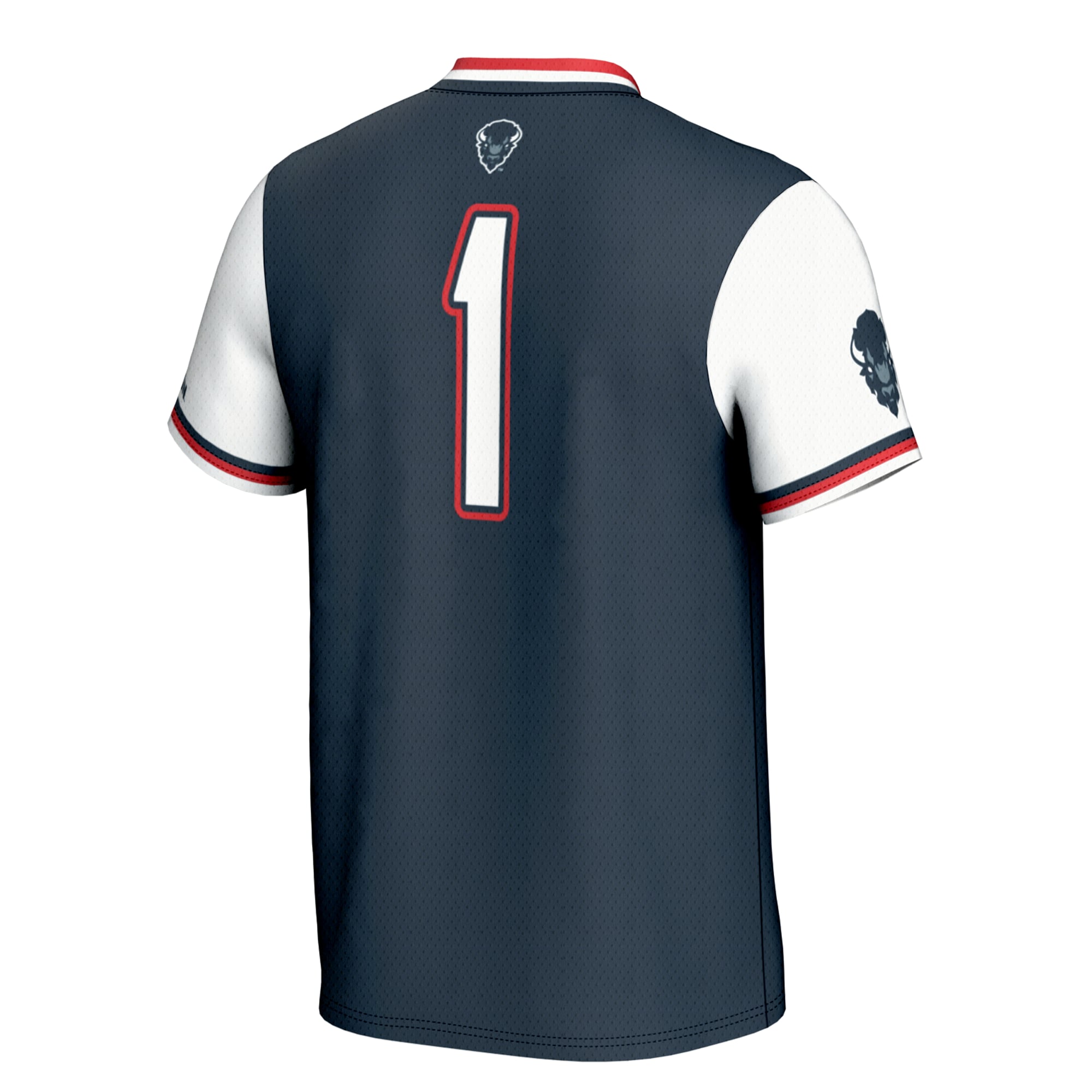 #1 Howard Bison Youth Lightweight Softball Jersey Navy - back view