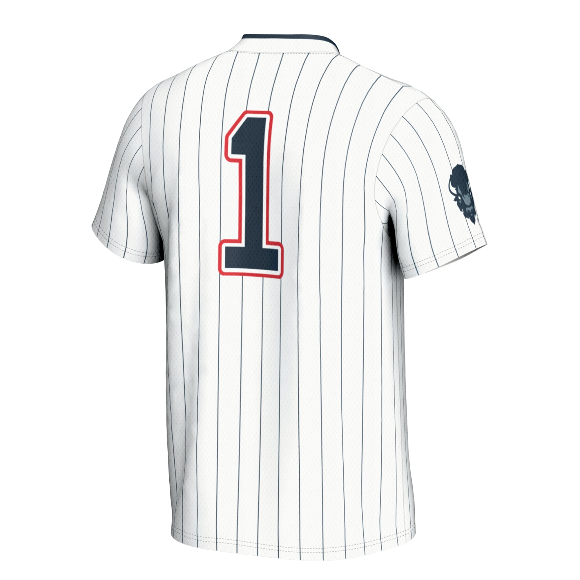 #1 Howard Bison Youth Lightweight Softball Jersey White - back view