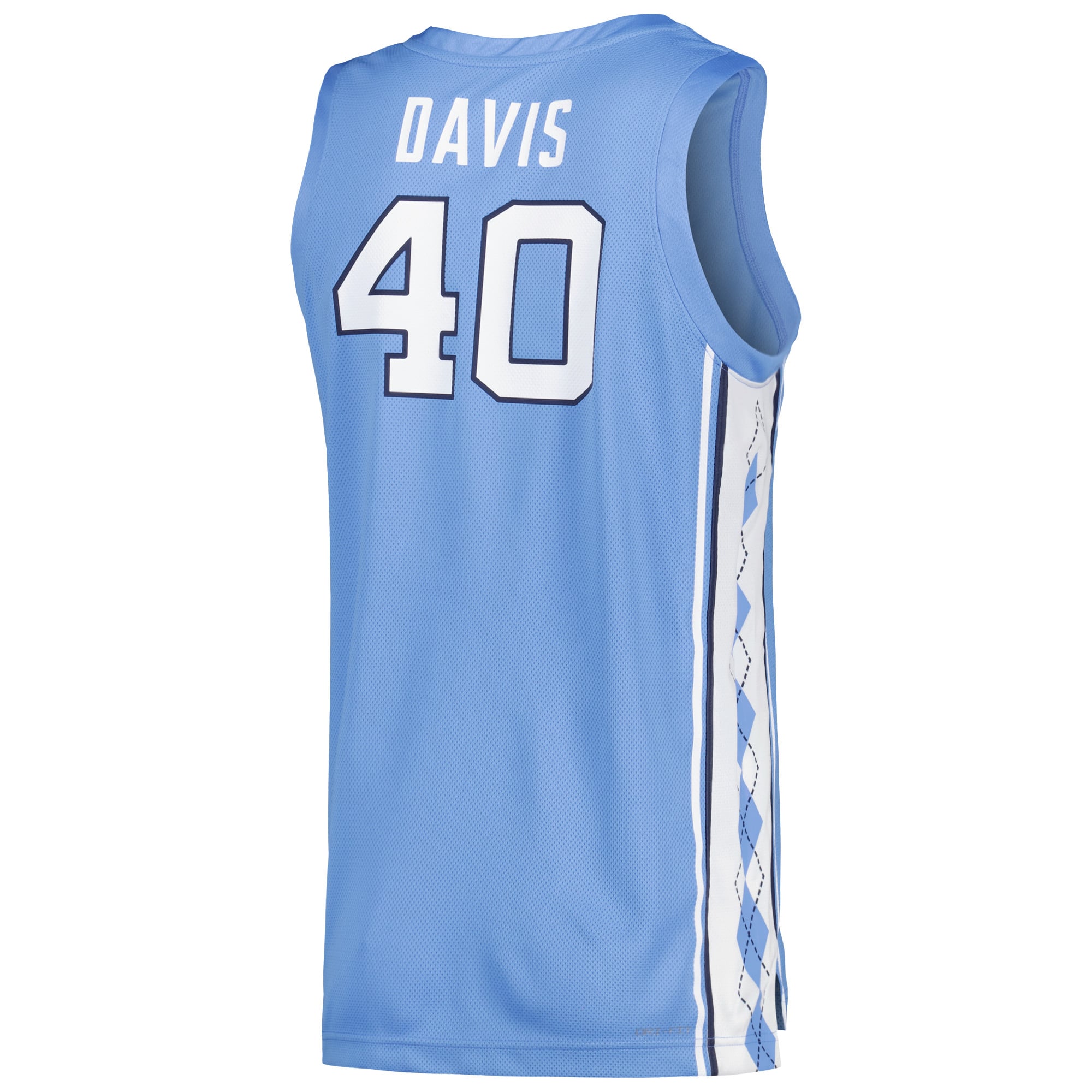 Hubert Davis North Carolina Tar Heels Basketball Player Jersey Carolina Blue - back view