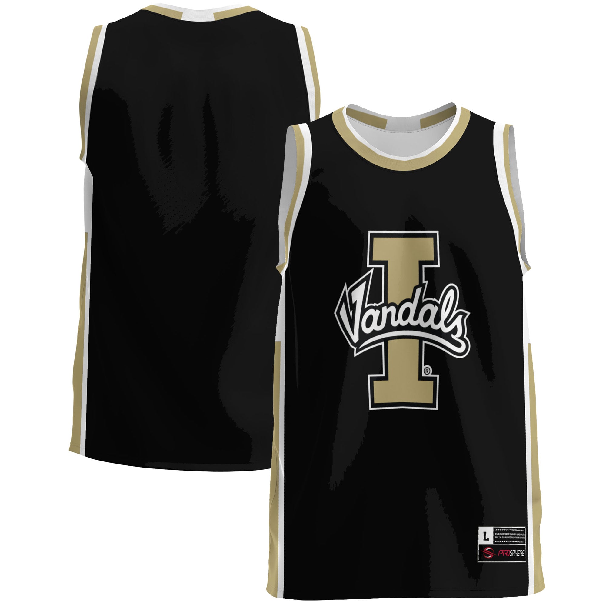 Idaho Vandals Lightweight Basketball Jersey Gold - front and back view