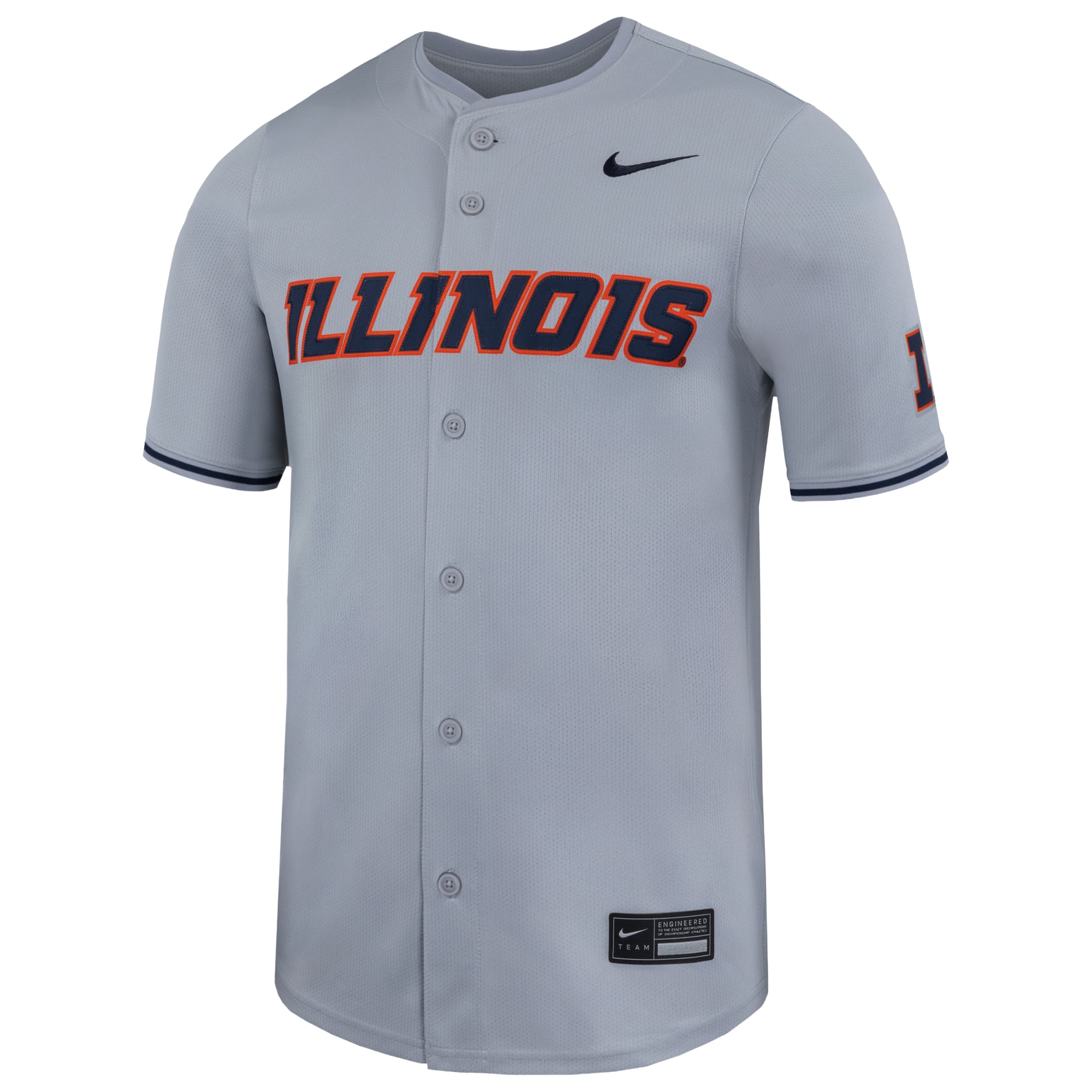 Illinois Fighting Illini Baseball Jersey Gray - front view