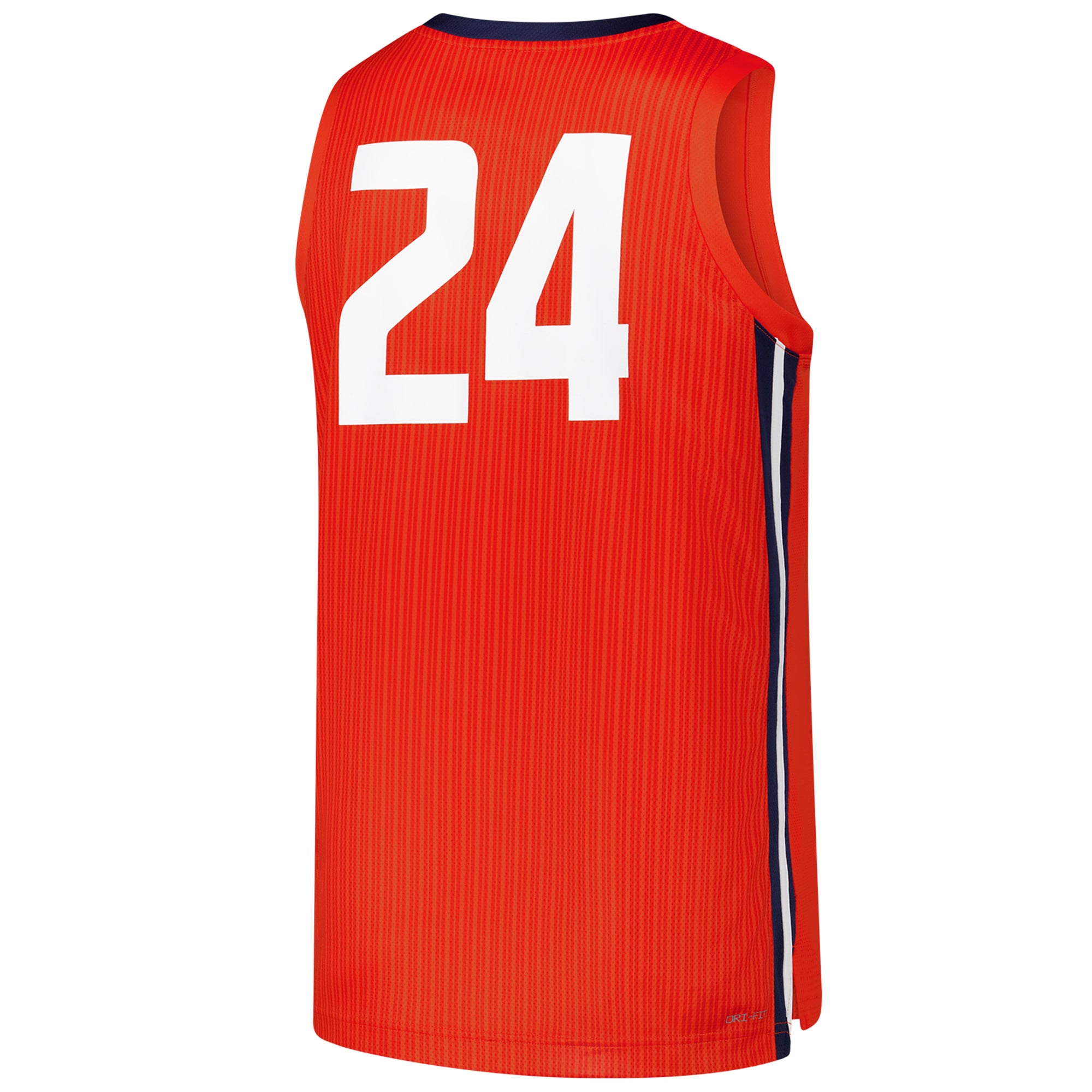 #24 Illinois Fighting Illini Basketball Jersey Orange - back view