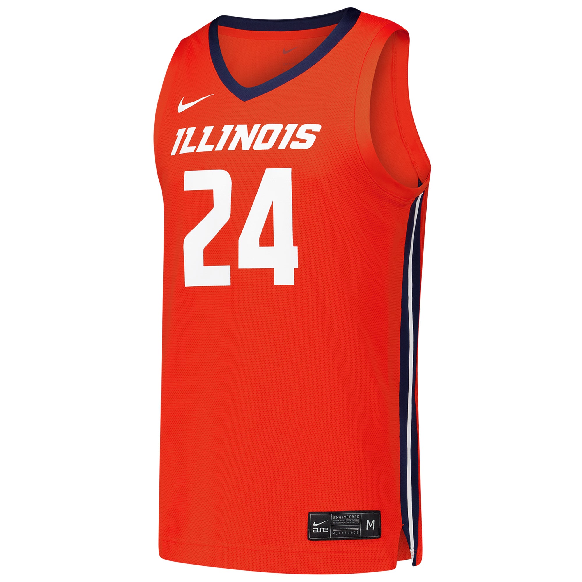 #24 Illinois Fighting Illini Basketball Jersey Orange - front view