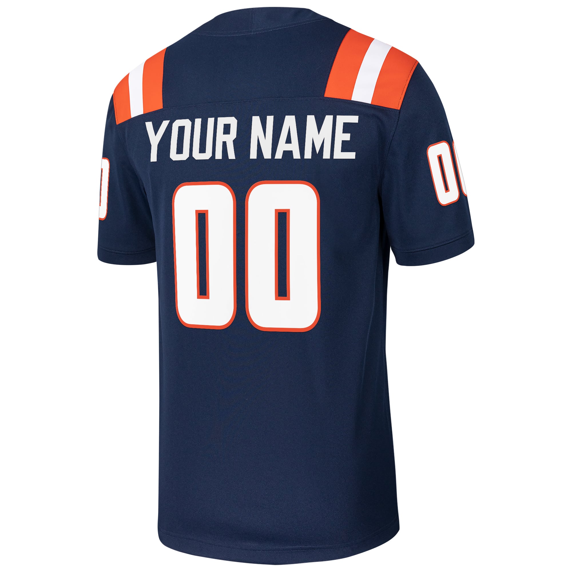 Illinois Fighting Illini Custom Football Jersey Navy - back view