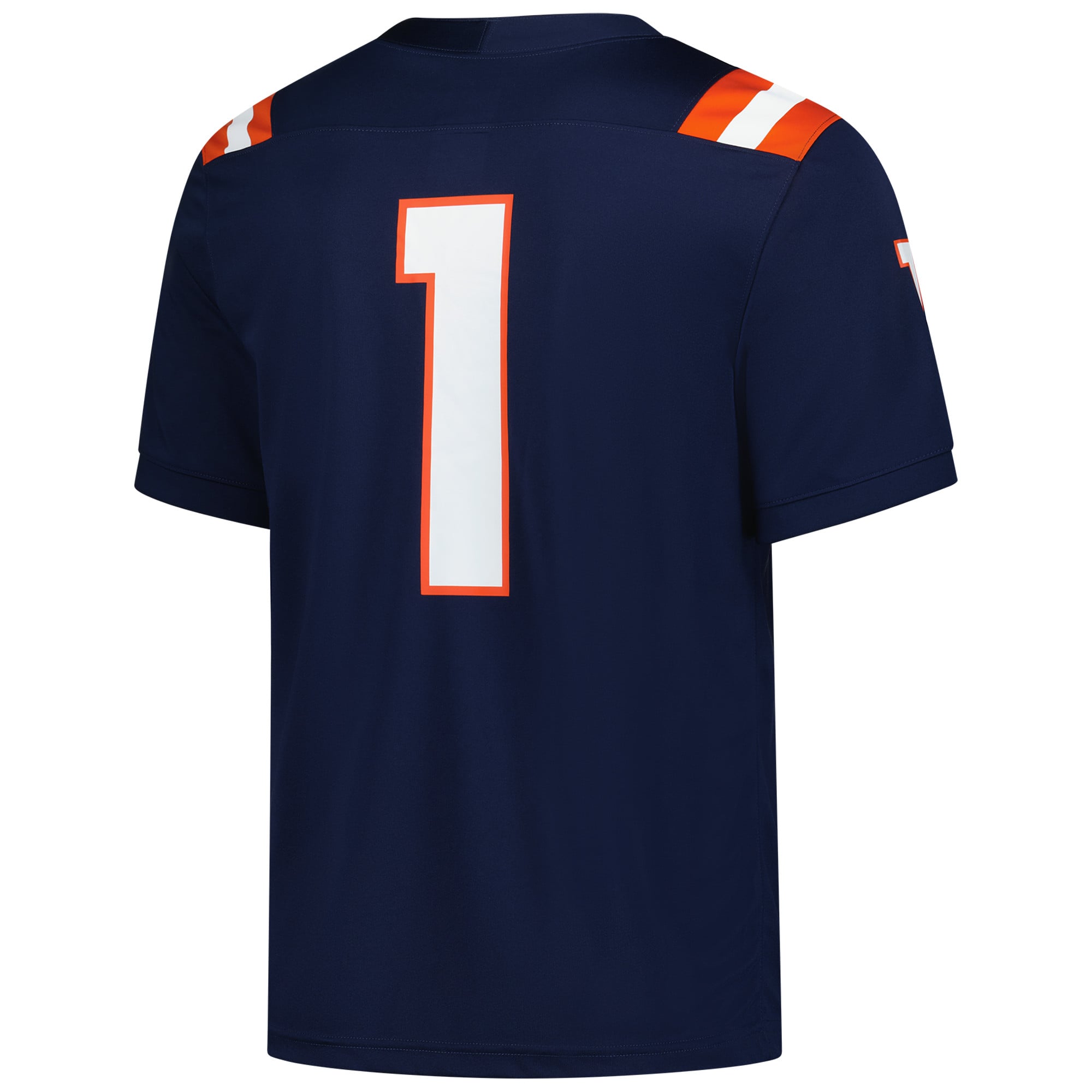 #1 Illinois Fighting Illini Football Jersey Navy - back view