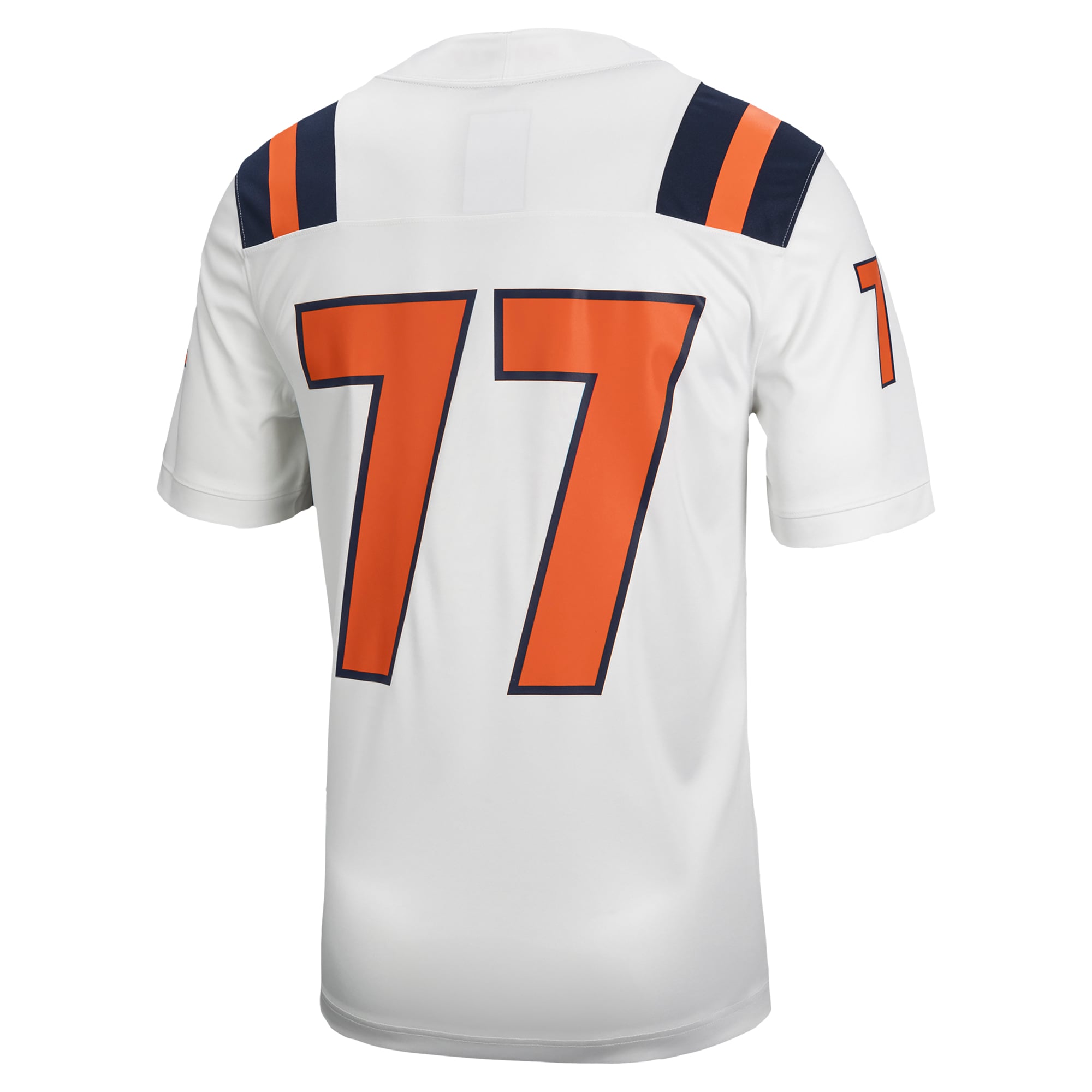 #77 Illinois Fighting Illini Football Jersey - White - back view