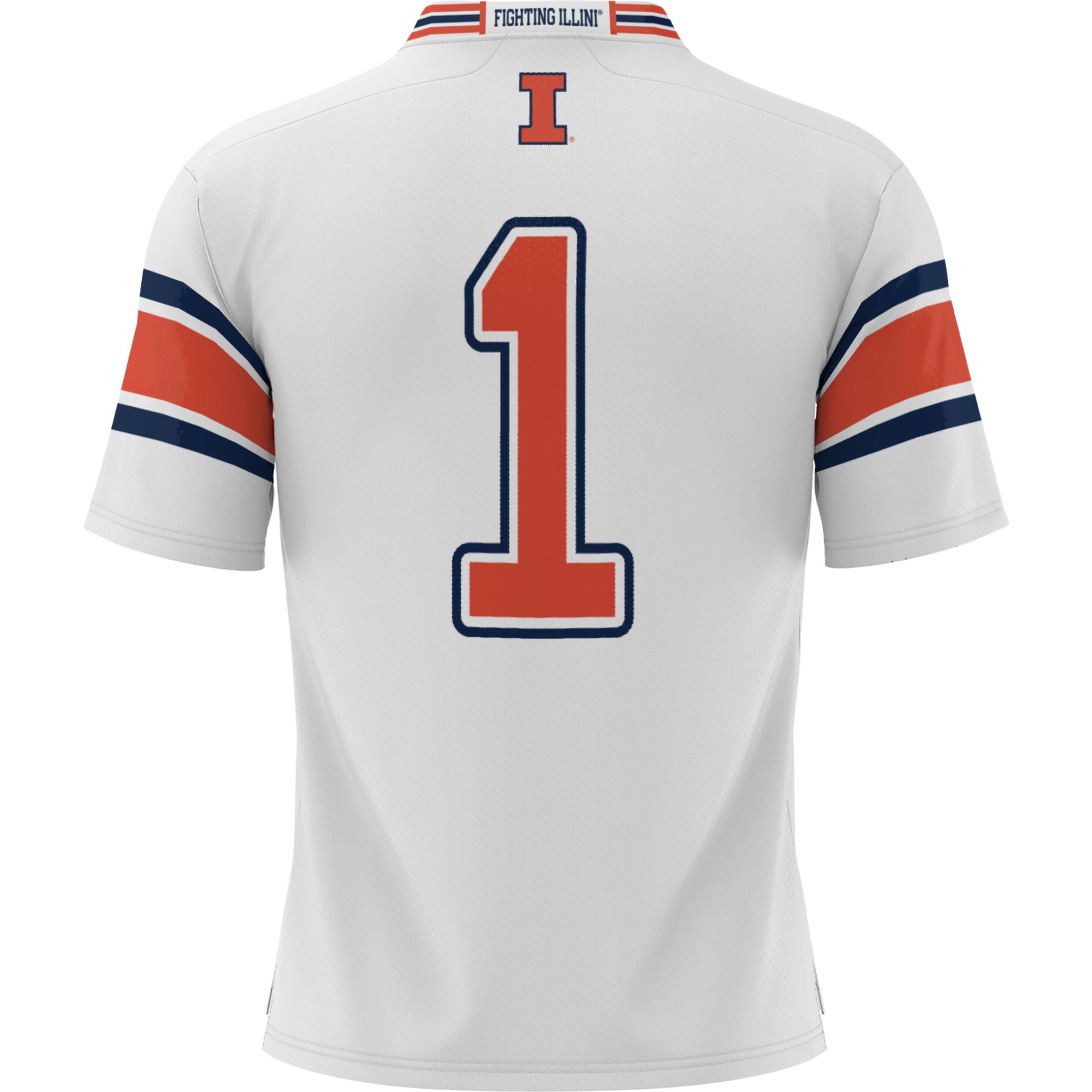 #1 Illinois Fighting Illini Youth Football Jersey White - back view