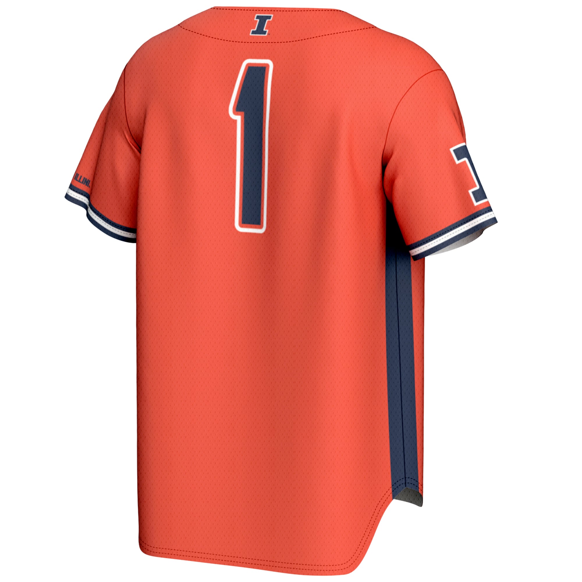 #1 Illinois Fighting Illini Lightweight Baseball Jersey Orange - back view