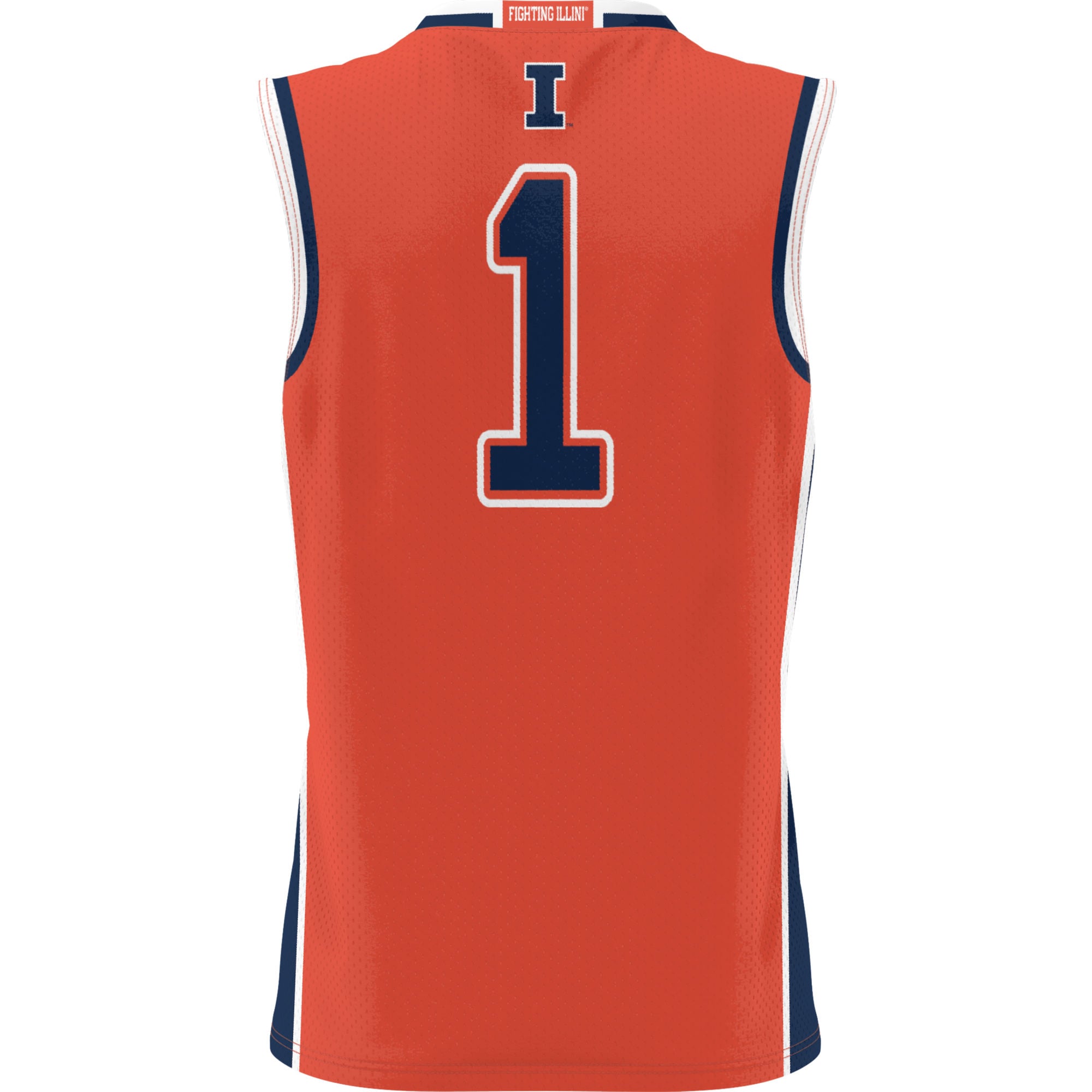 #1 Illinois Fighting Illini Unisex Lightweight Basketball Jersey Orange - back view