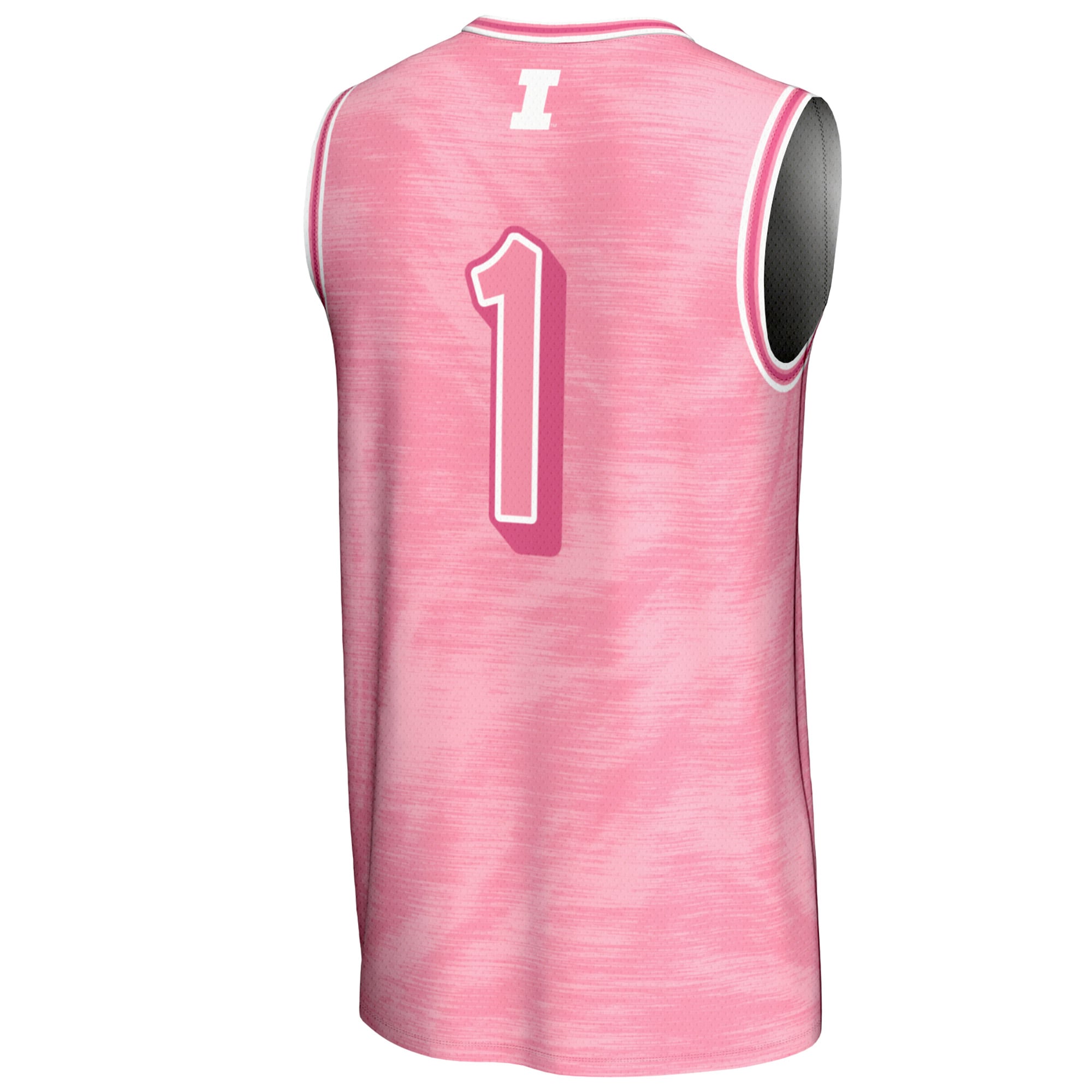 #1 Illinois Fighting Illini Unisex Lightweight Basketball Jersey Pink - back view