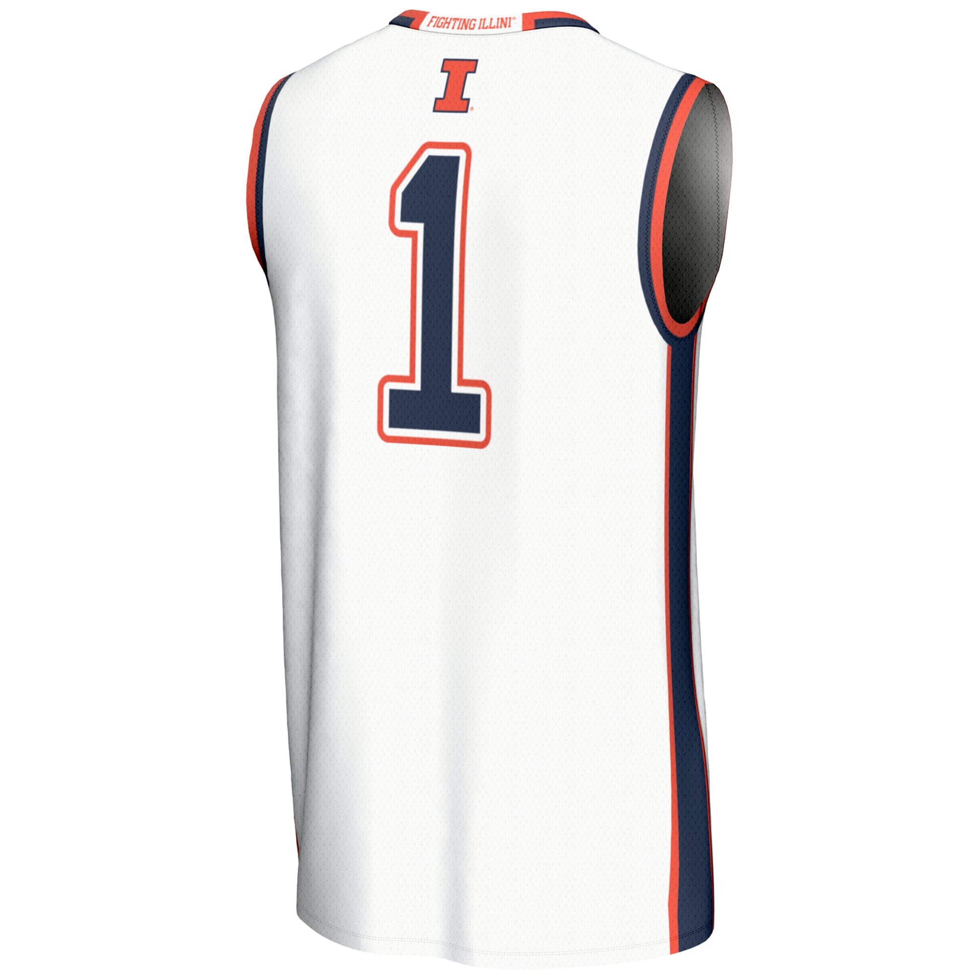 #1 Illinois Fighting Illini Unisex Lightweight Basketball Jersey White - back view